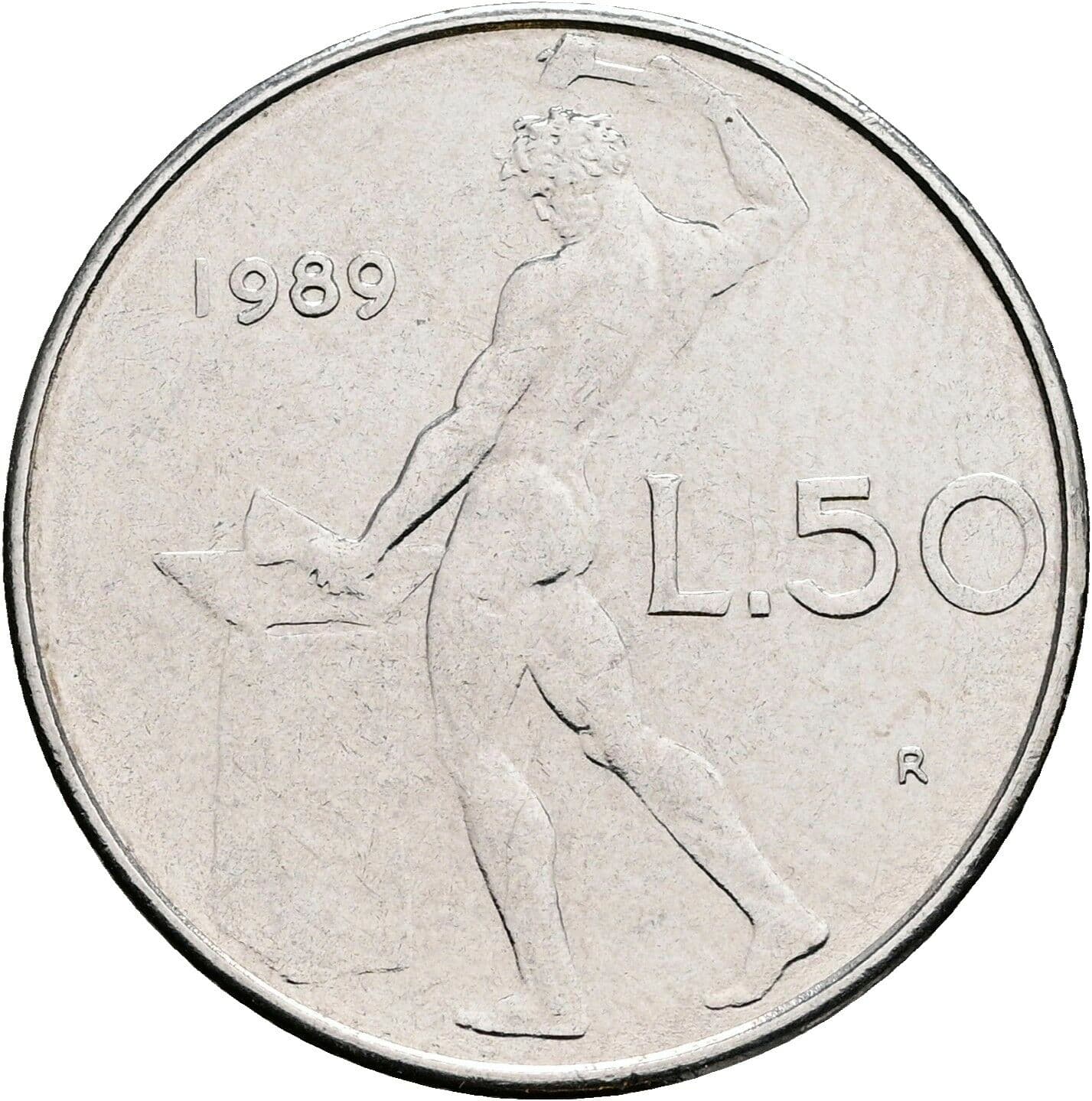 50 Lire 1989 – Rückseite