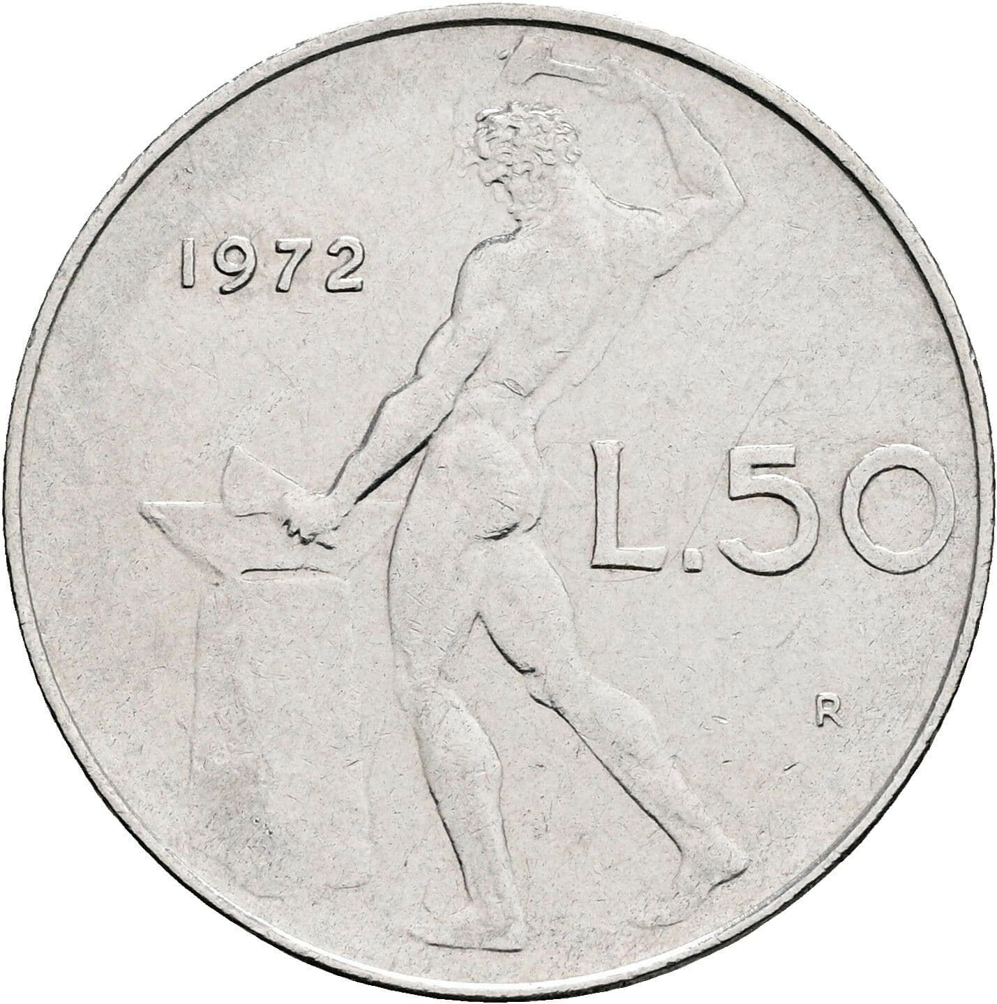 50 Lire 1972 – Rückseite