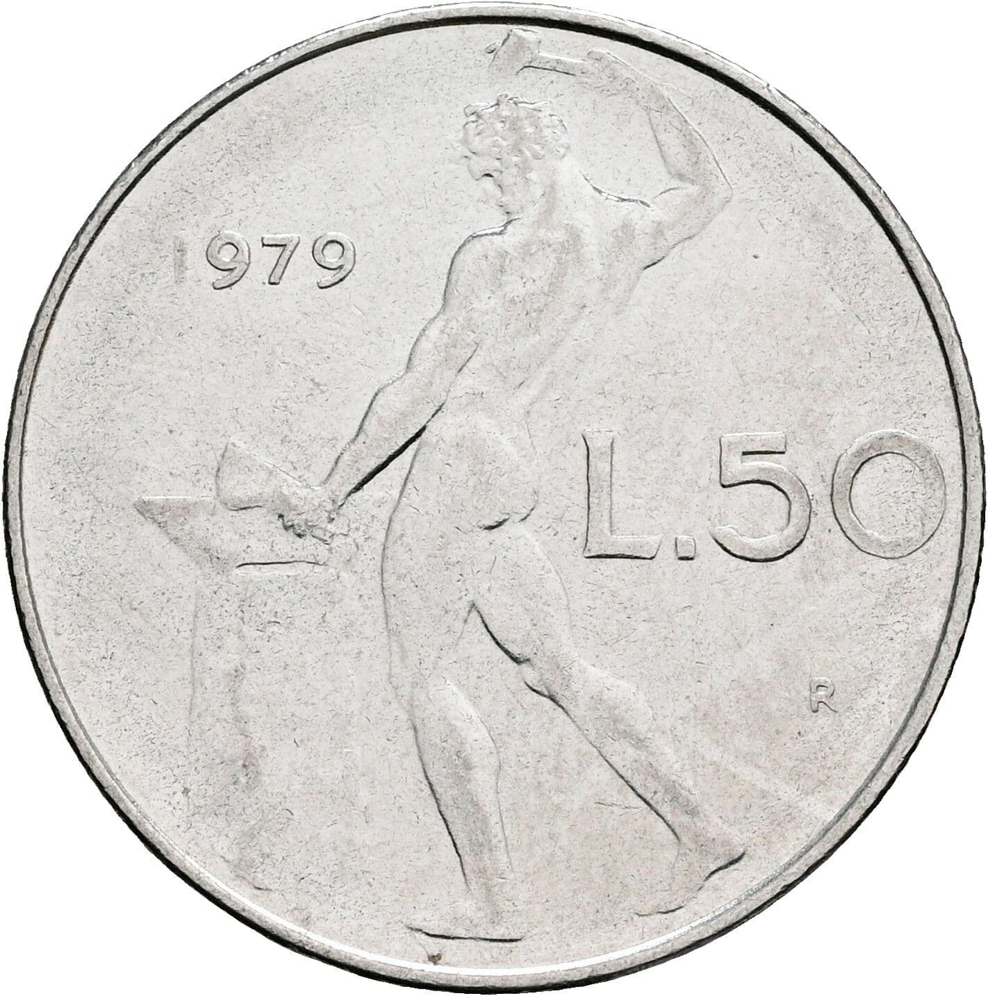 50 Lire 1979 – Rückseite