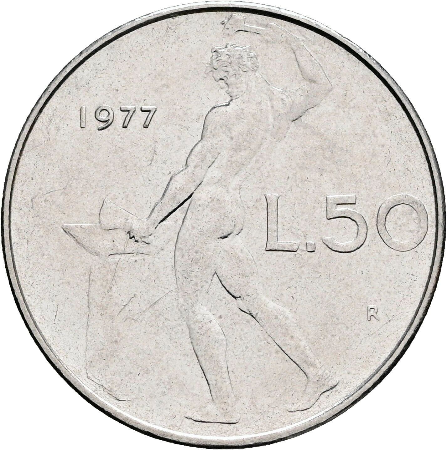 50 Lire 1977 – Rückseite