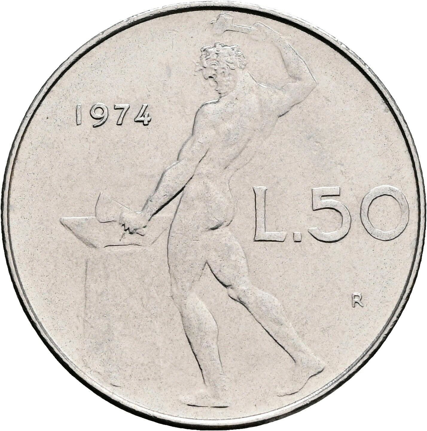 50 Lire 1974 – Rückseite