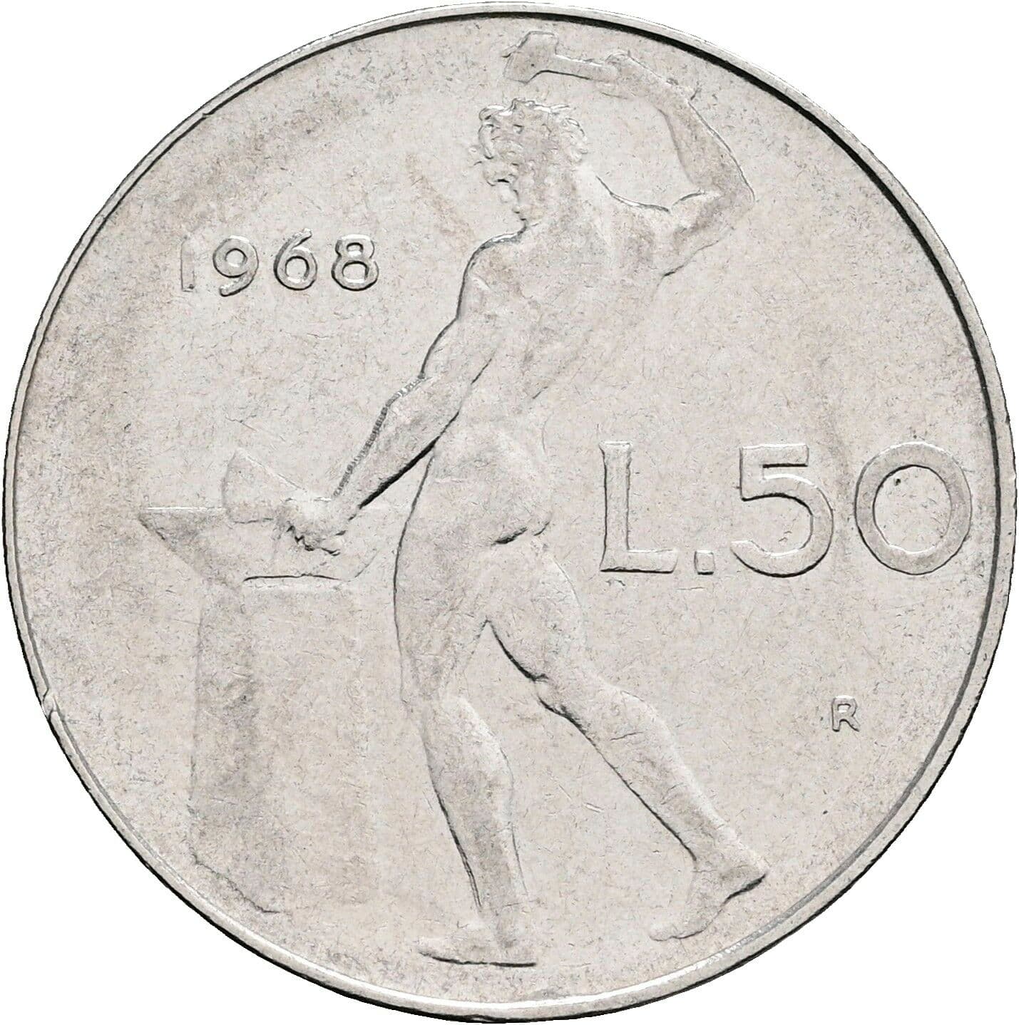 50 Lire 1968 – Rückseite