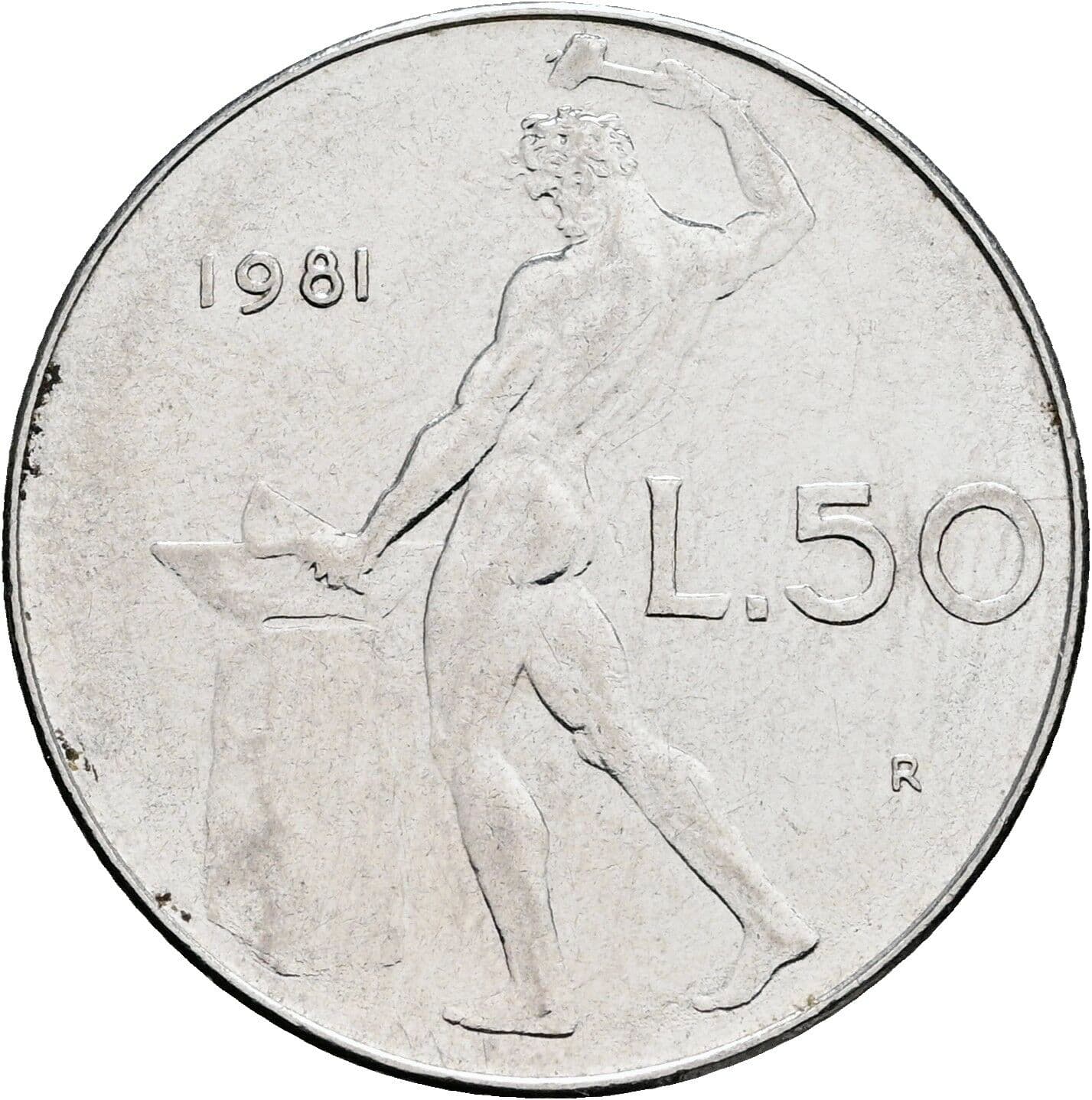 50 Lire 1981 – Rückseite