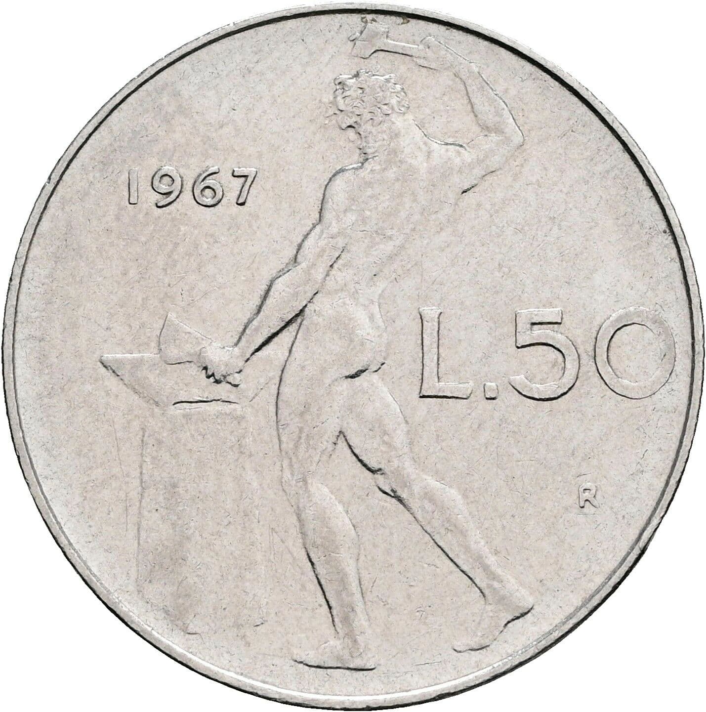 50 Lire 1967 – Rückseite