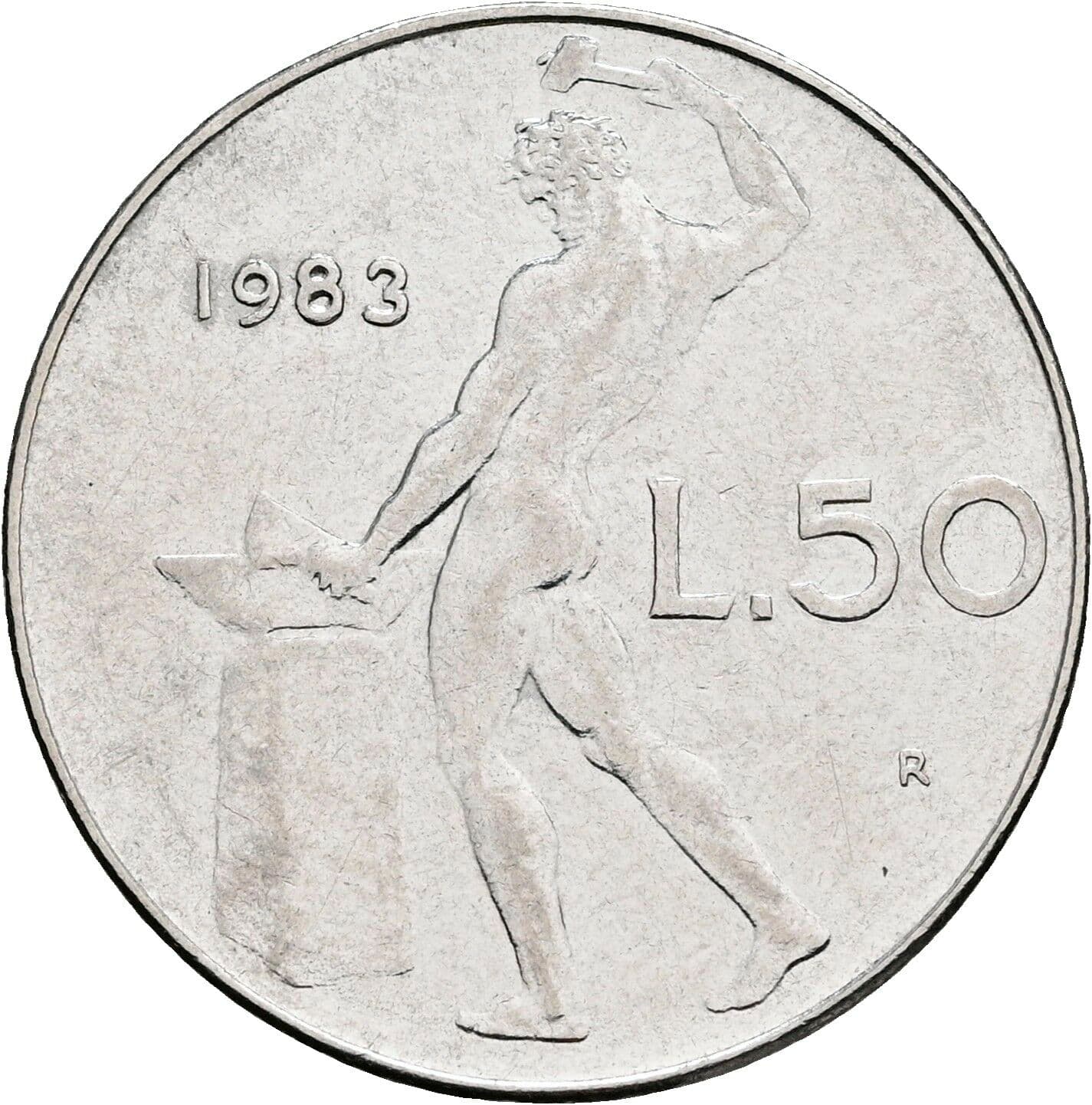 50 Lire 1983 – Rückseite