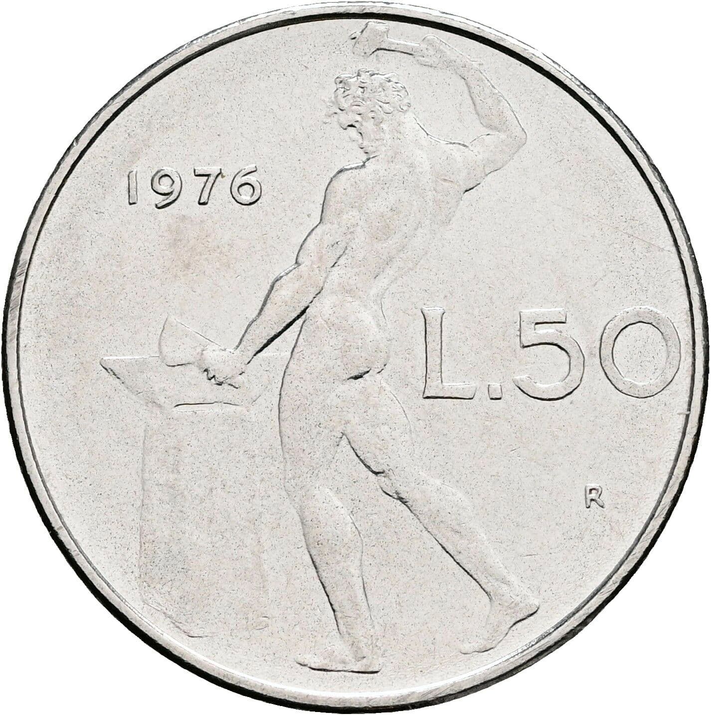 50 Lire 1976 – Rückseite
