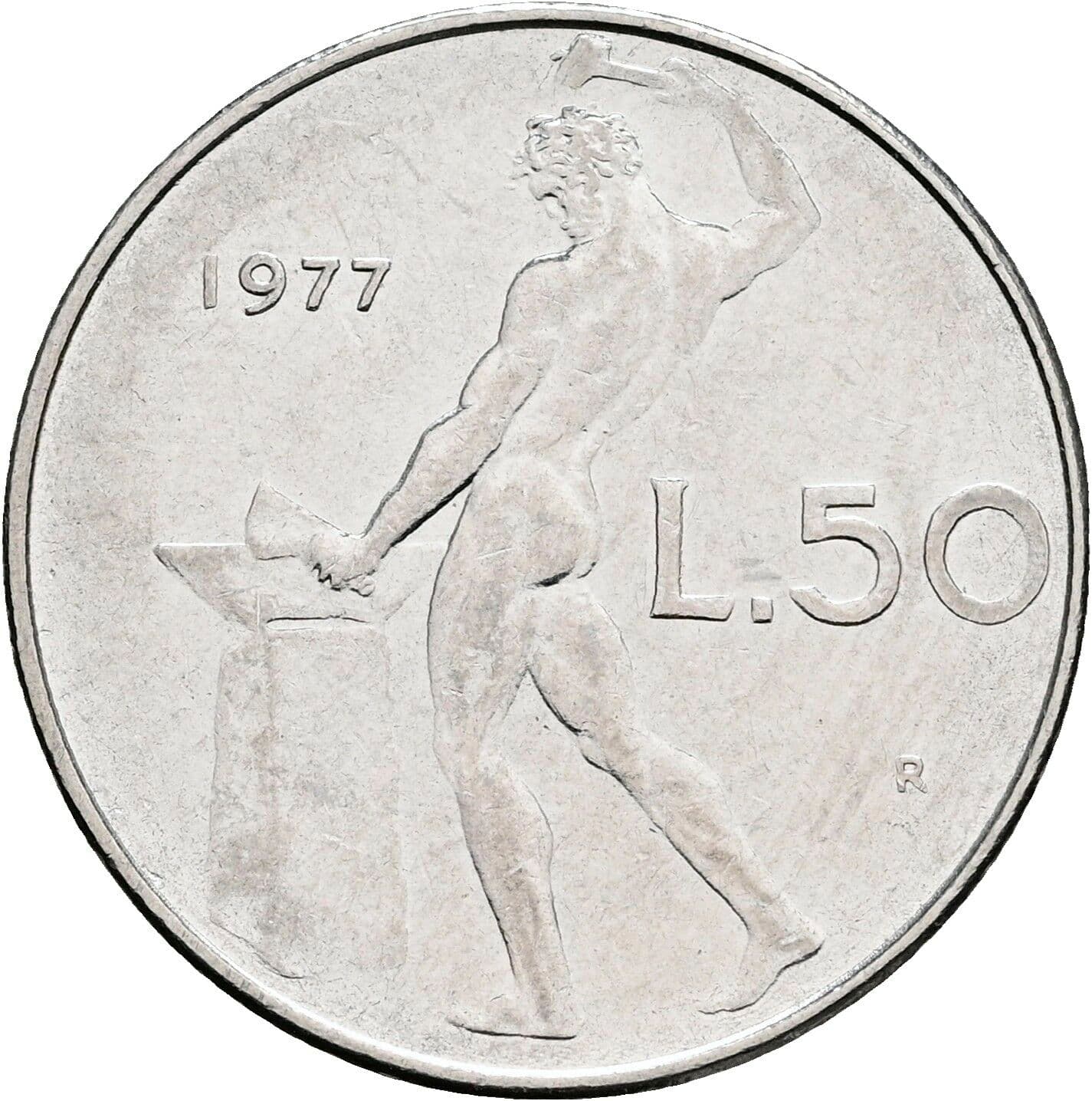 50 Lire 1977 – Rückseite