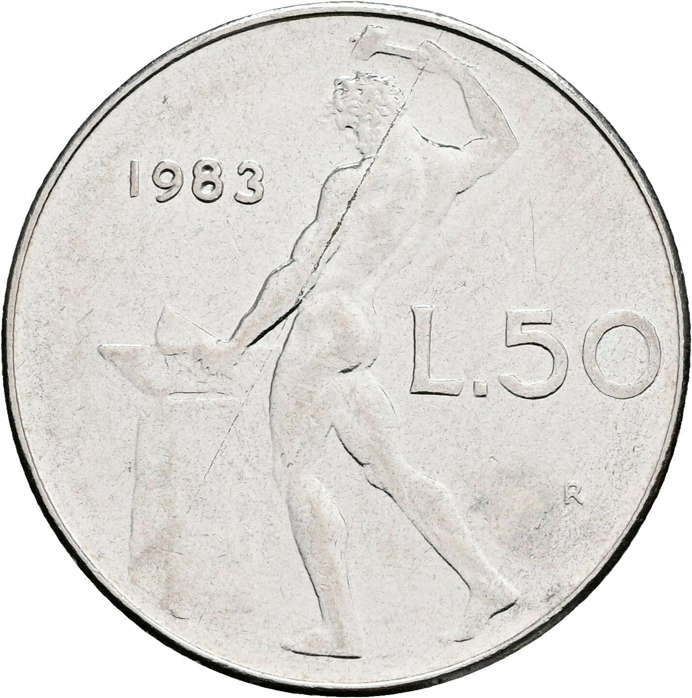 50 Lire 1983 – Rückseite