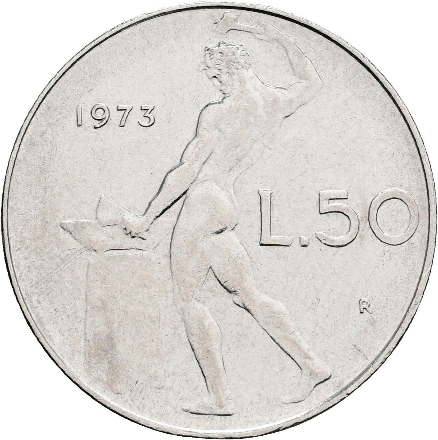 50 Lire 1973 – Rückseite