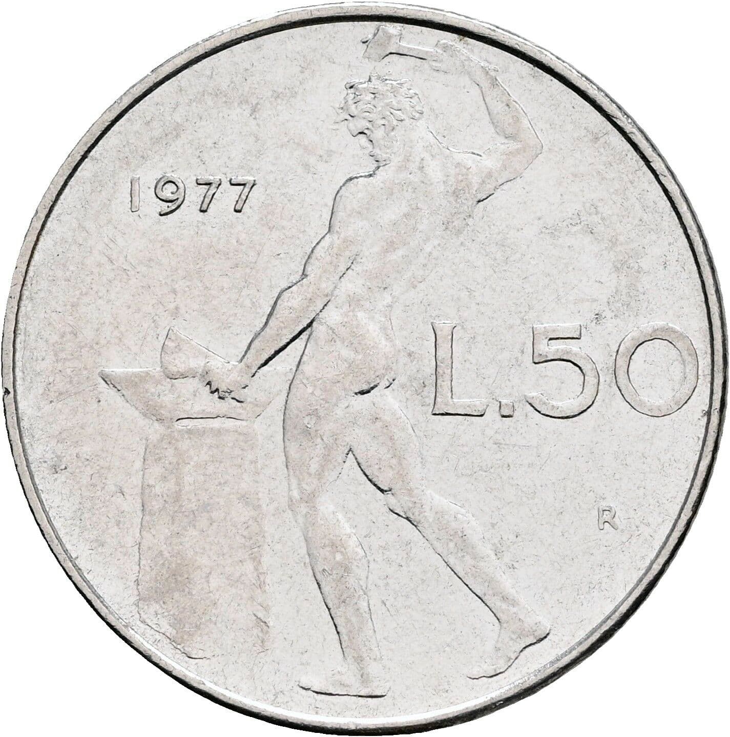 50 Lire 1977 – Rückseite