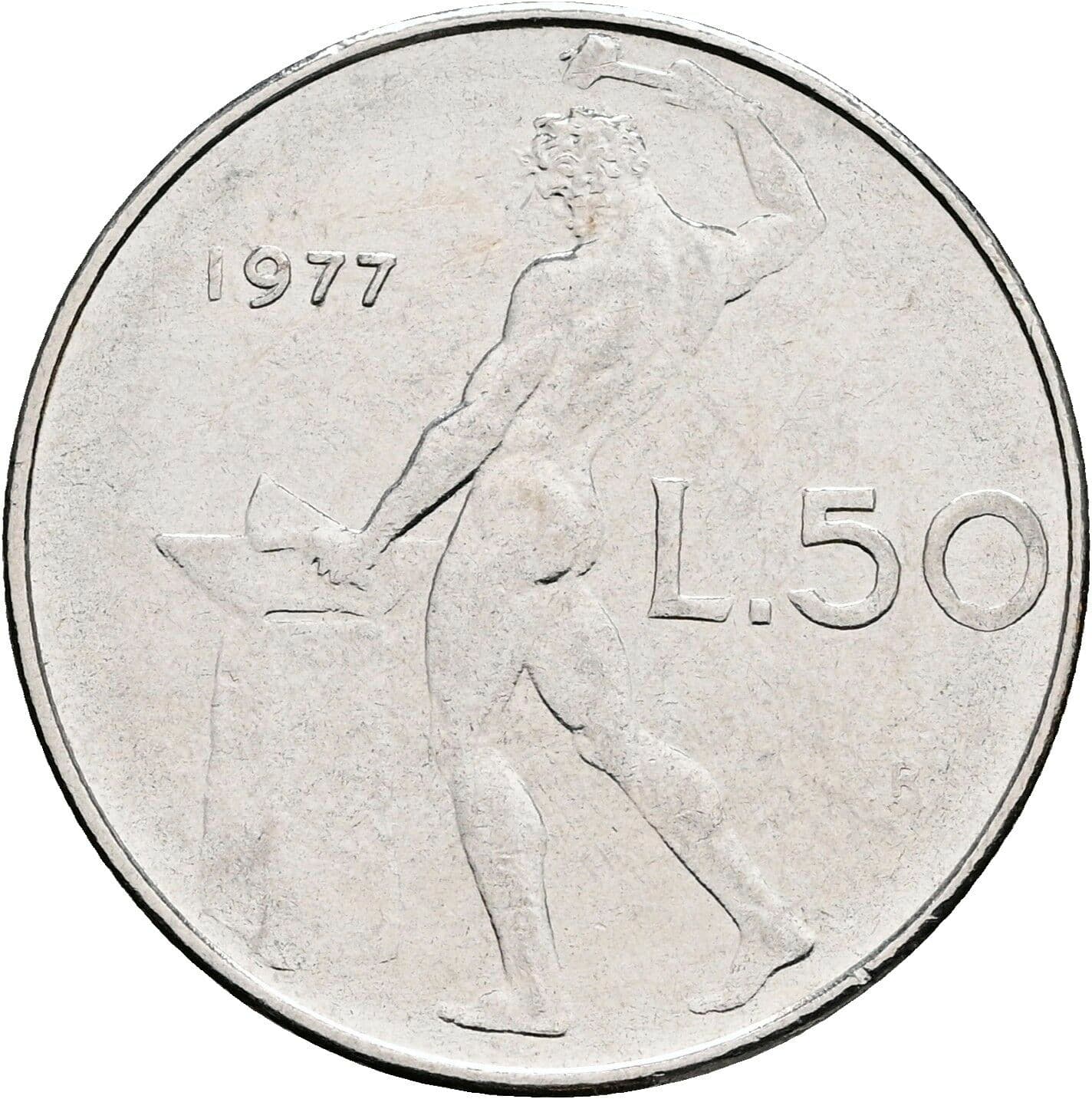 50 Lire 1977 – Rückseite