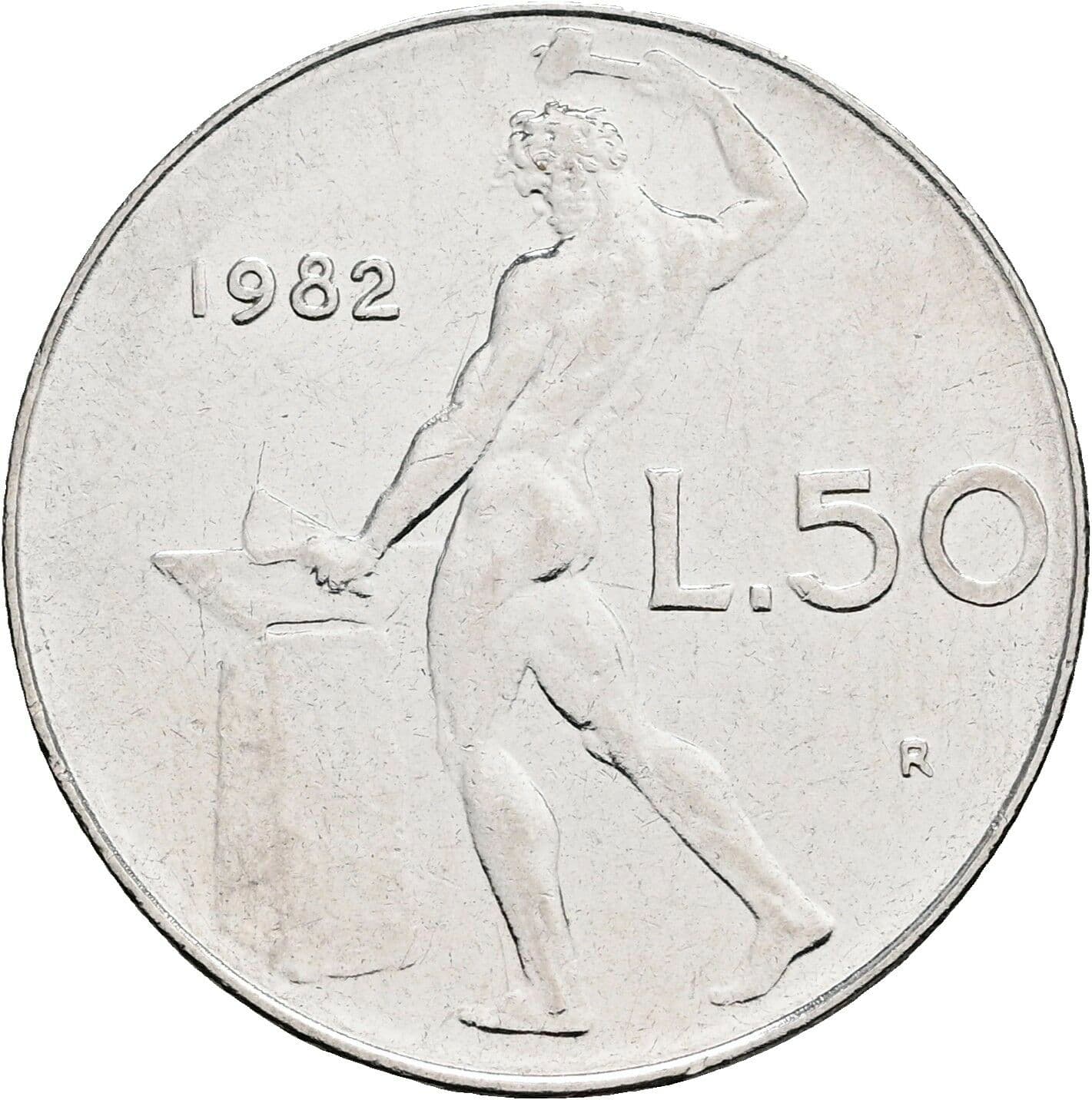 50 Lire 1982 – Rückseite