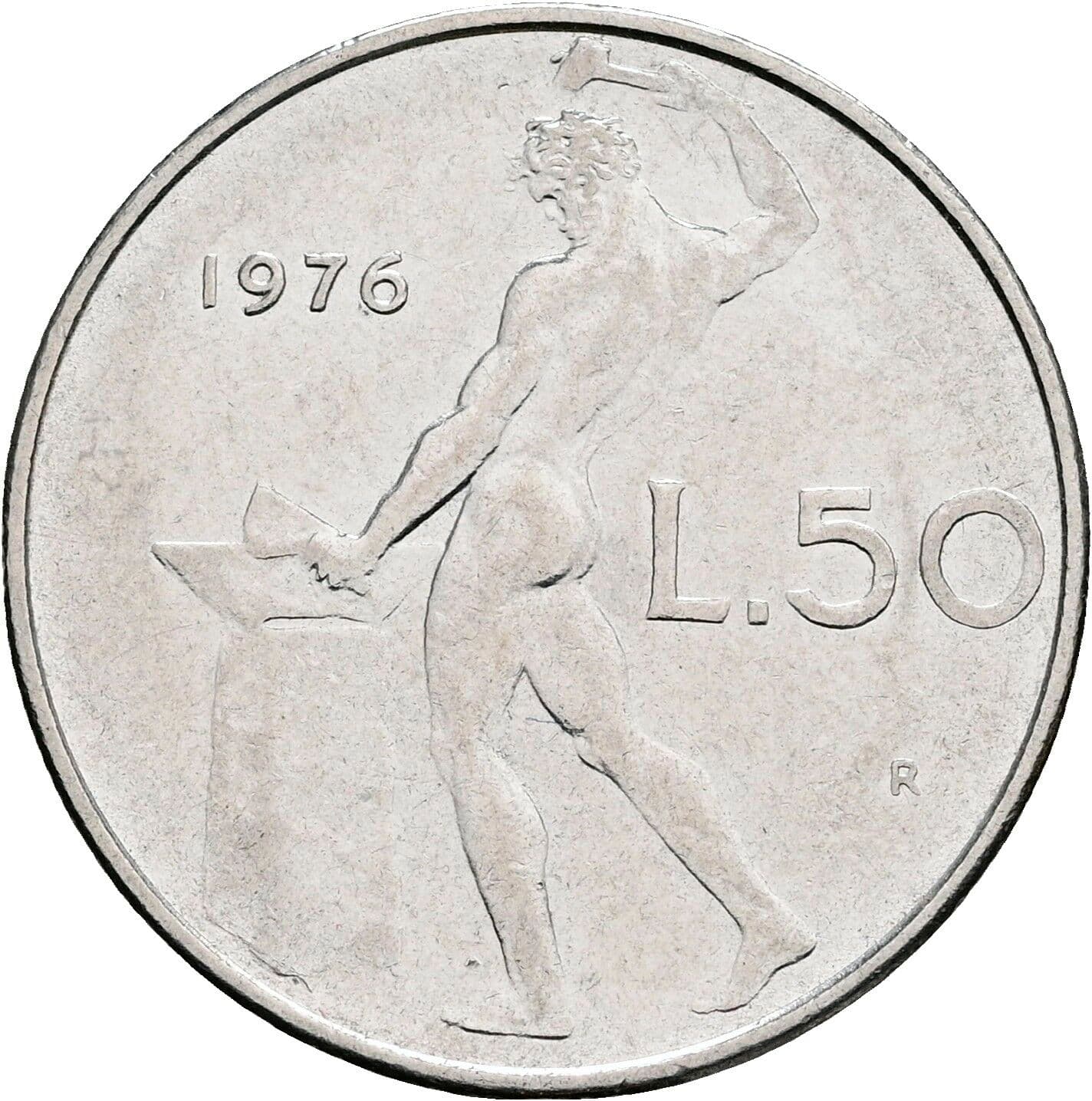 50 Lire 1976 – Rückseite