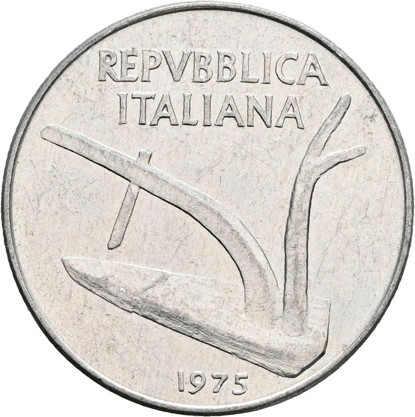 10 Lire 1975 – Rückseite