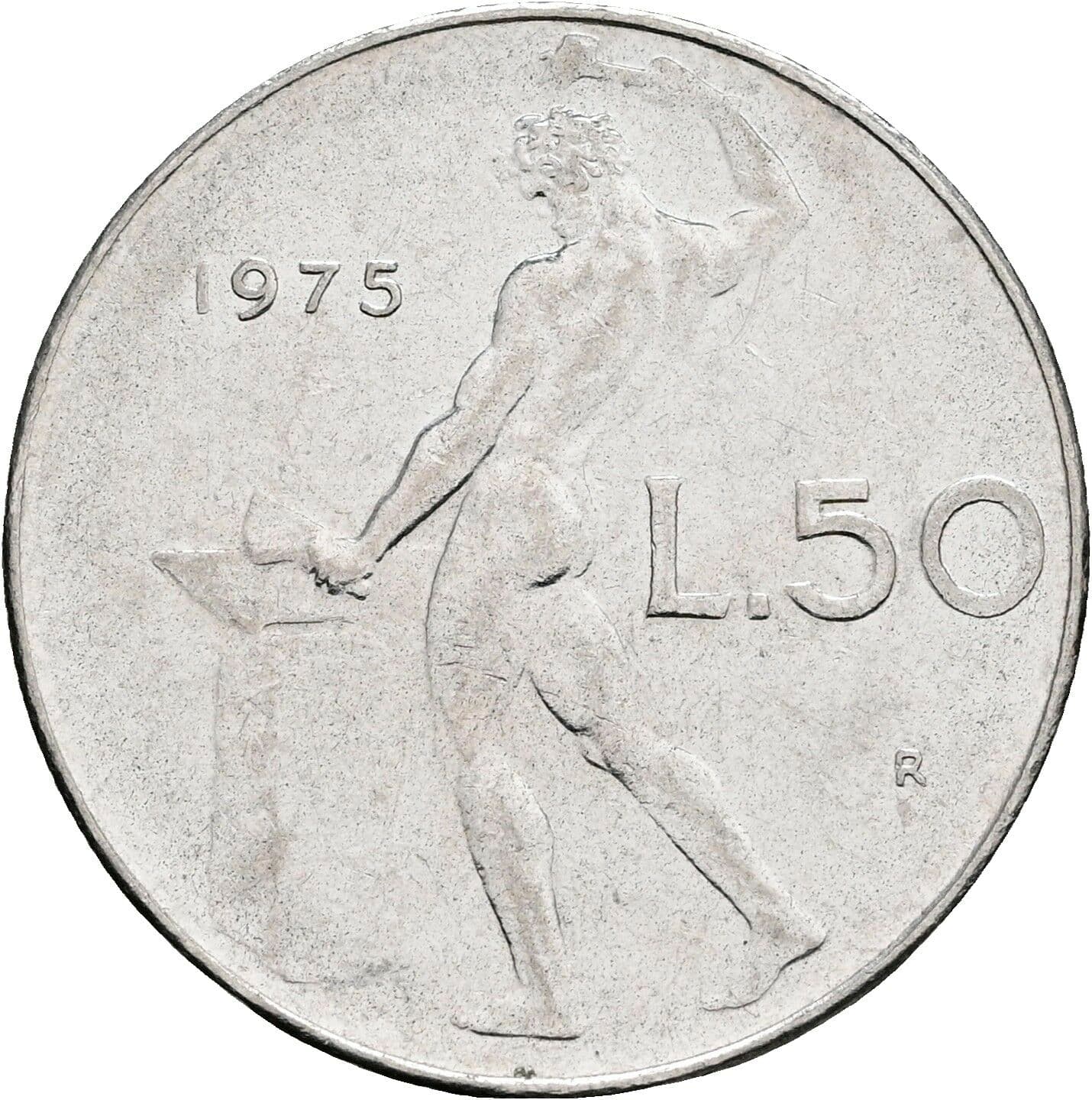 50 Lire 1975 – Rückseite