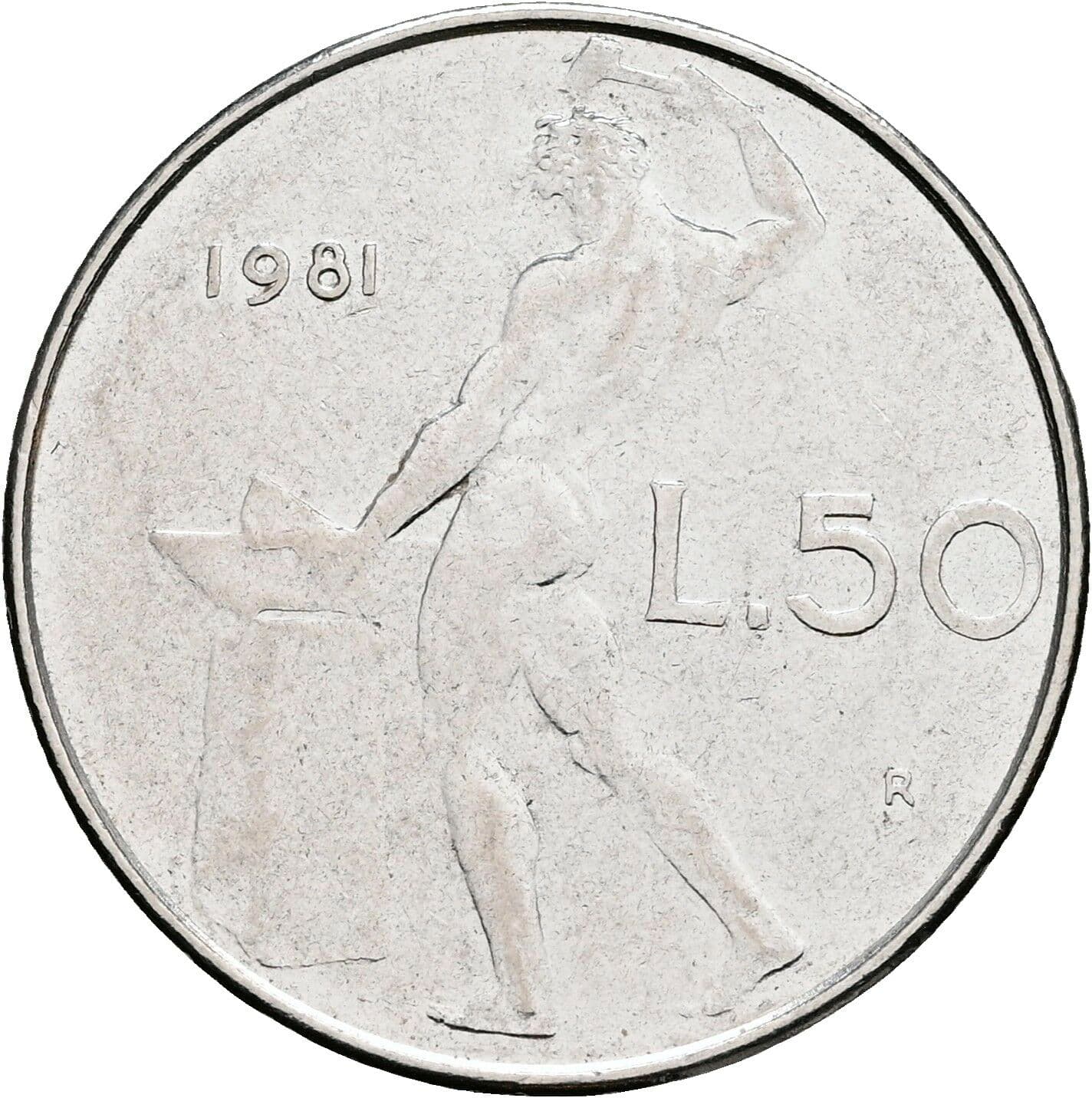 50 Lire 1981 – Rückseite