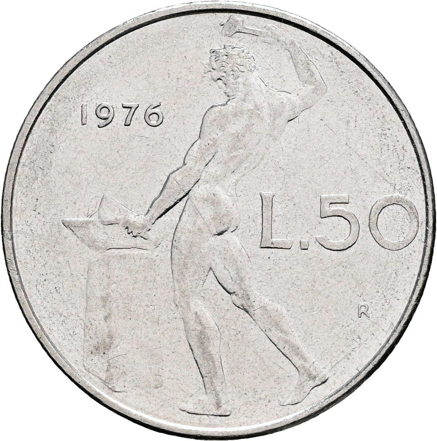 50 Lire 1976 – Rückseite