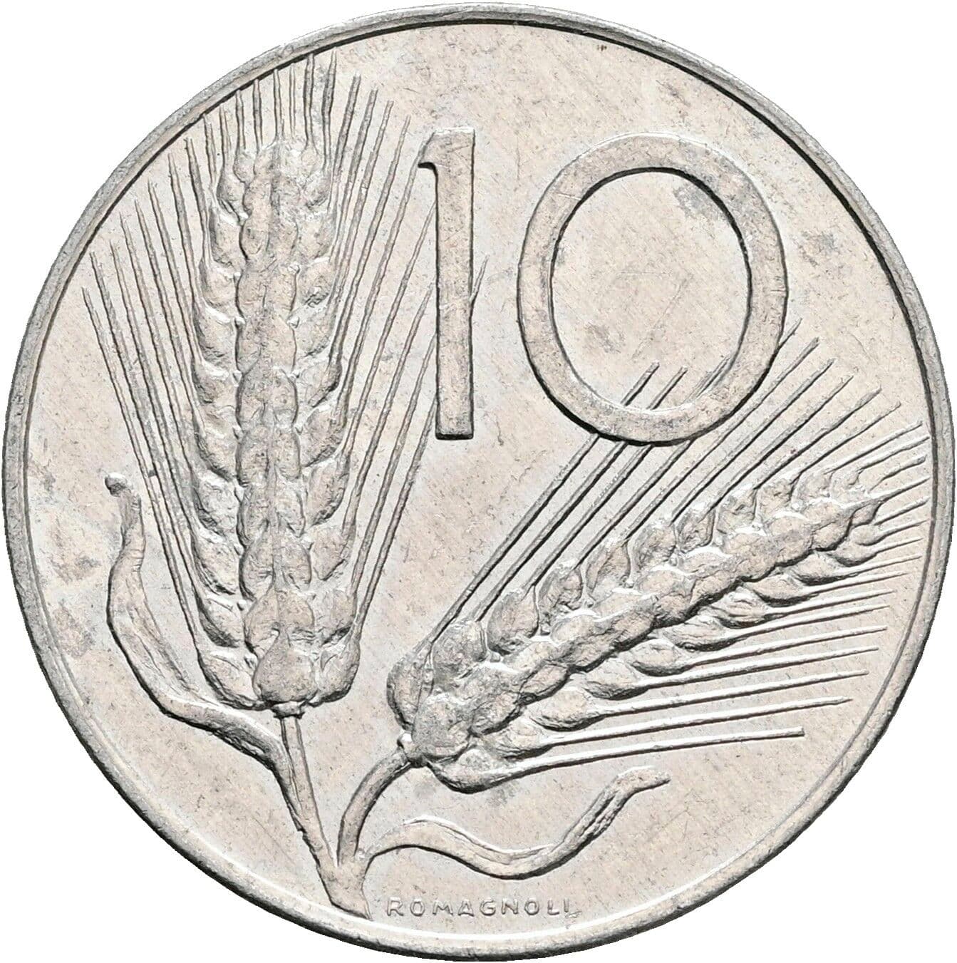 10 Lire 1975 – Vorderseite