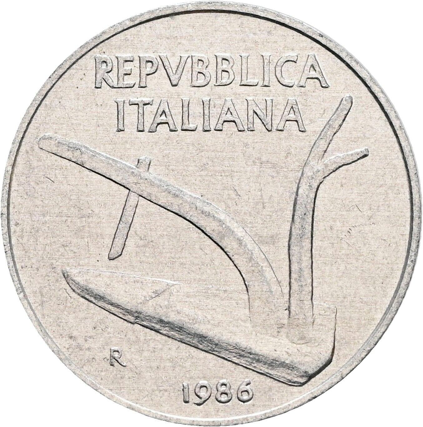 10 Lire 1986 – Rückseite