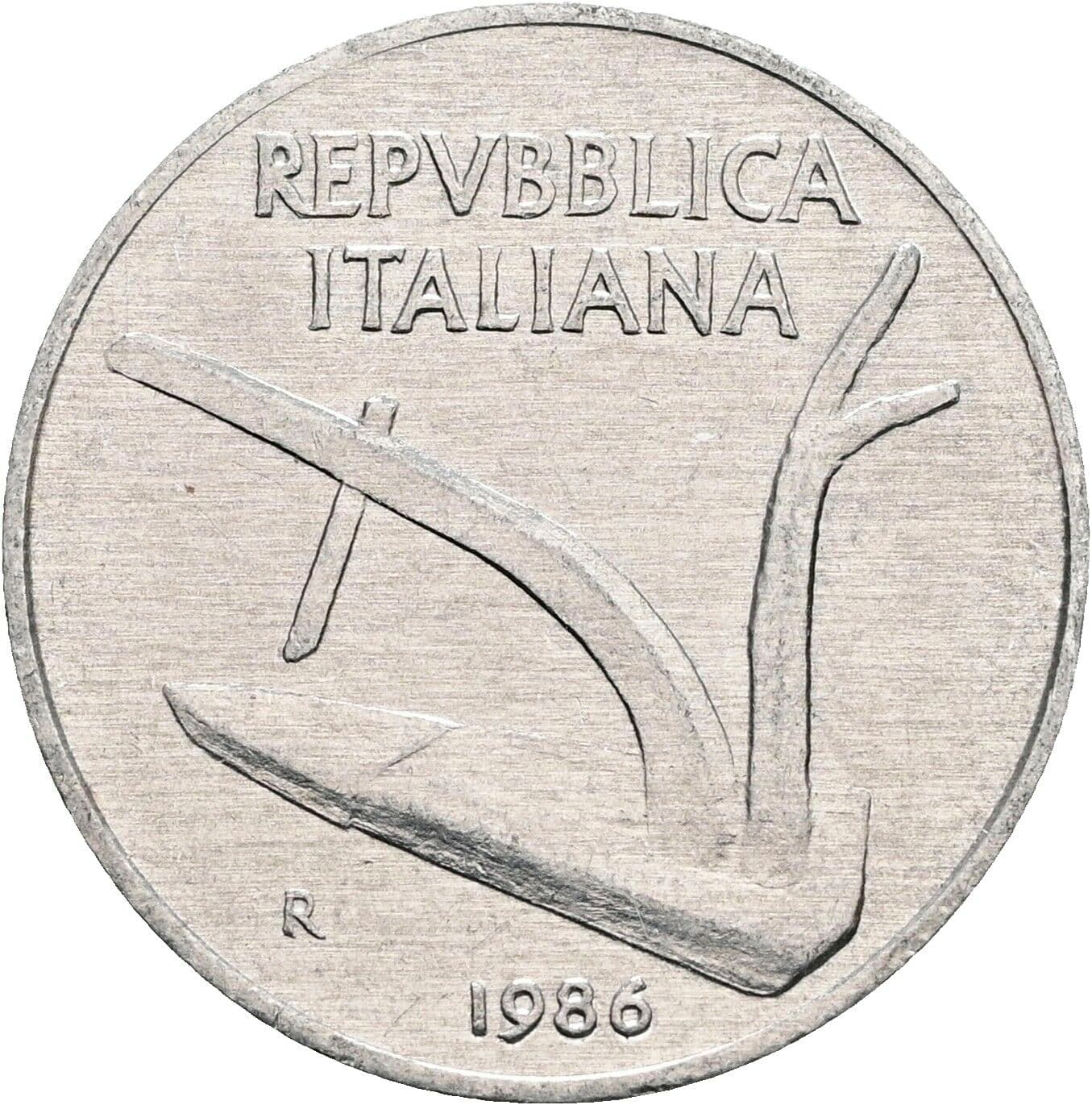 10 Lire 1986 – Rückseite