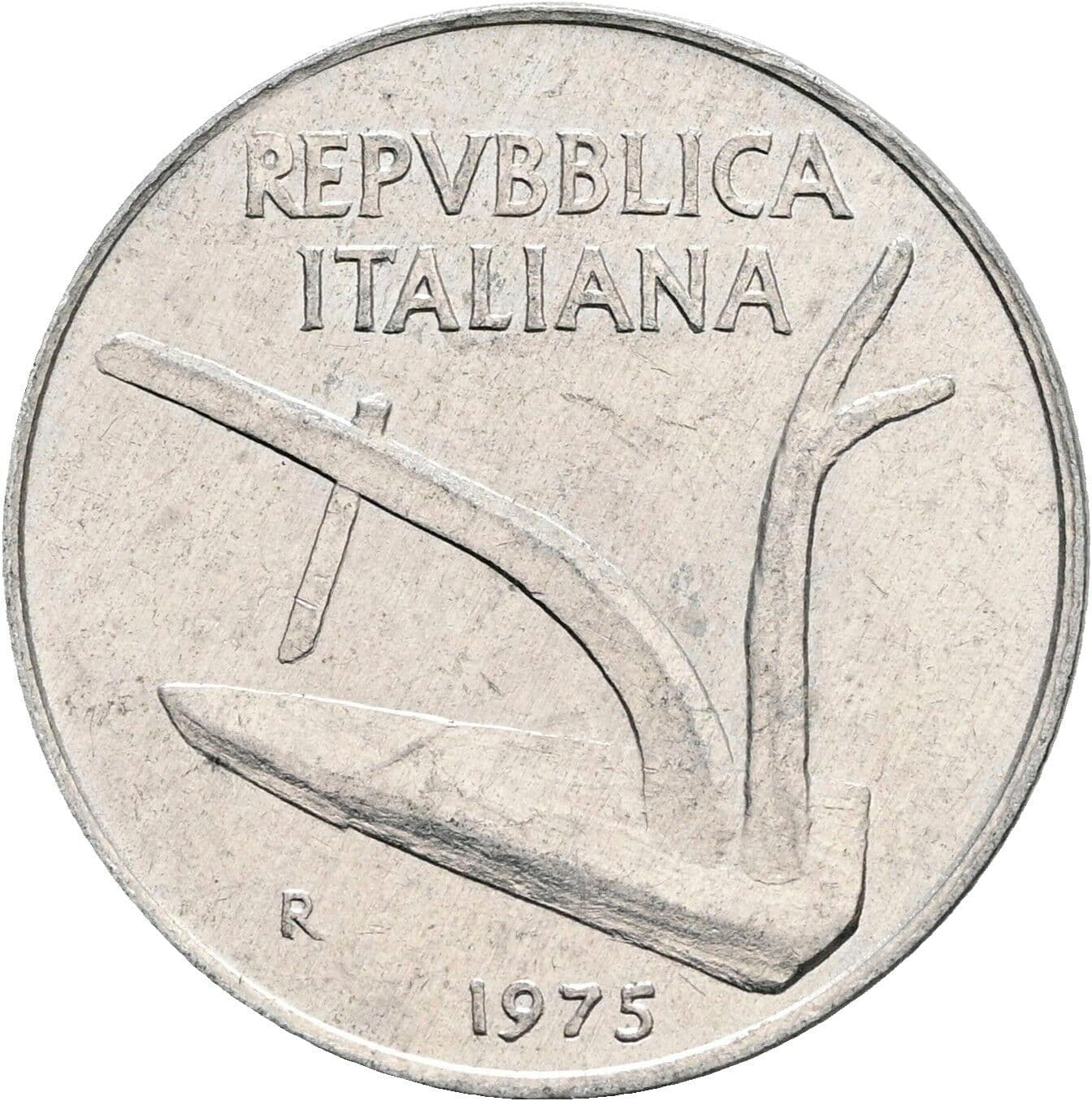 10 Lire 1975 – Rückseite