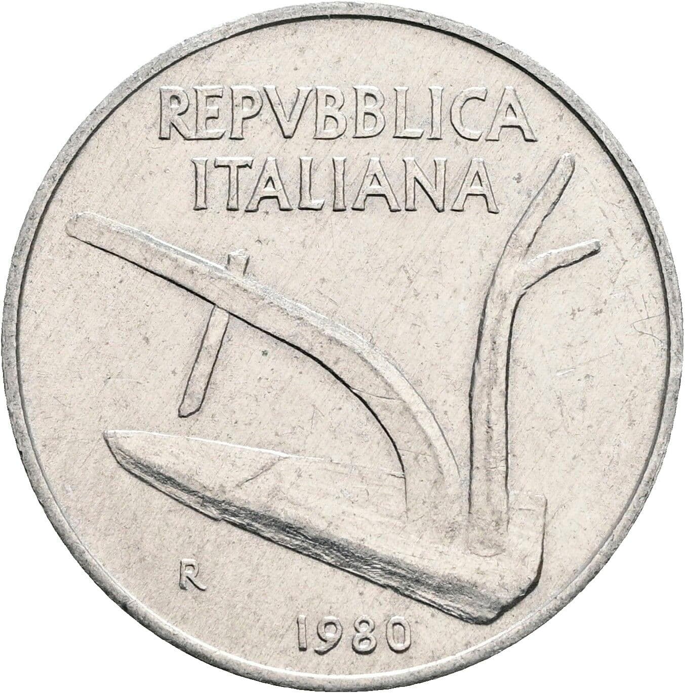 10 Lire 1980 – Rückseite
