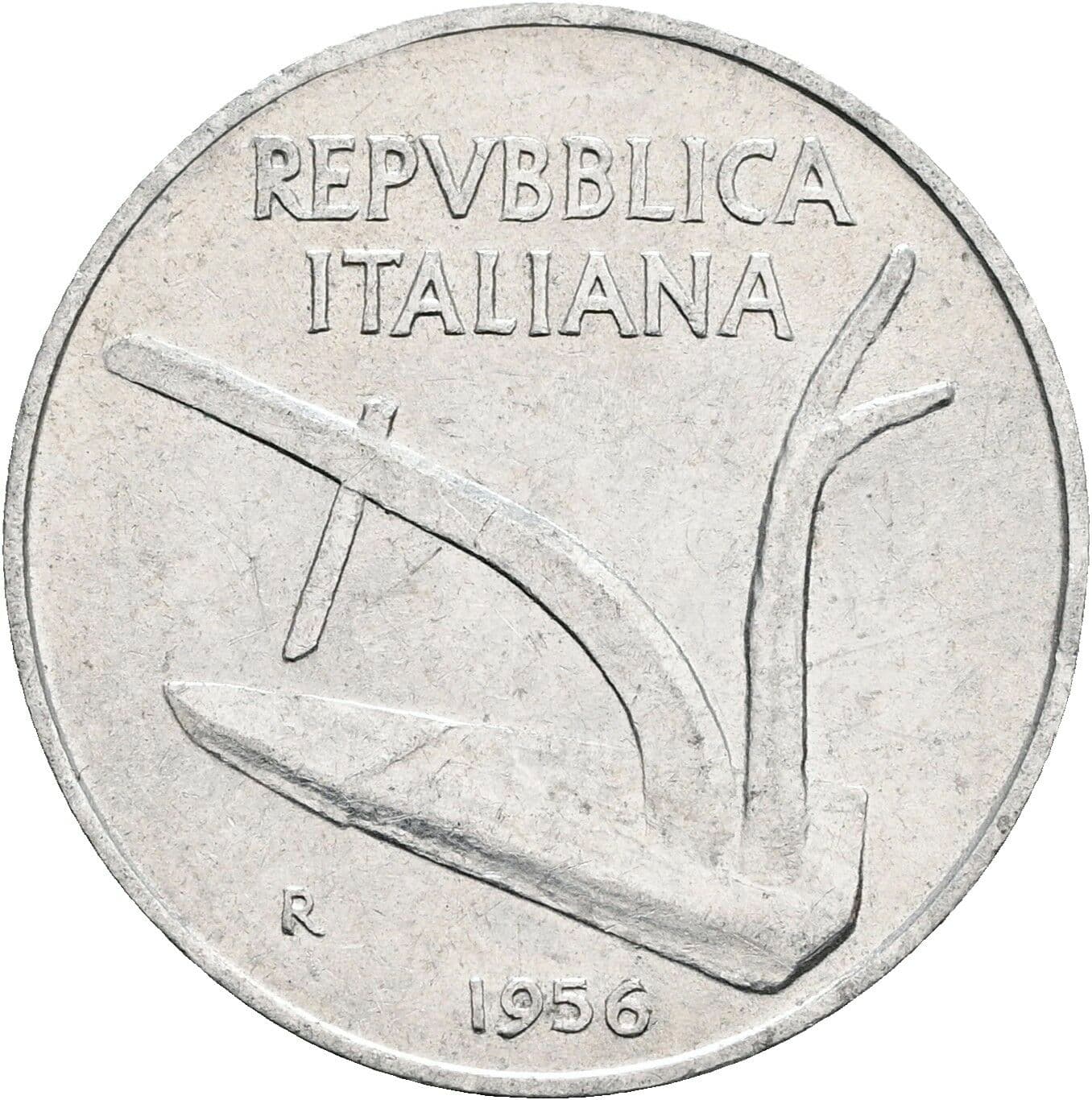 10 Lire 1956 – Rückseite