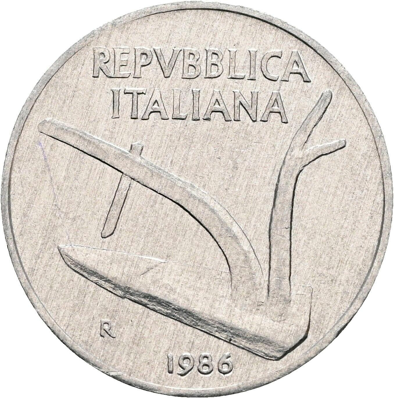 10 Lire 1986 – Rückseite