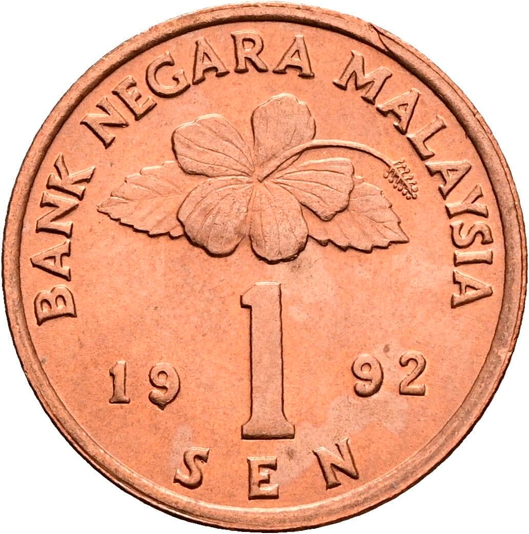 1 Sen 1992 – Vorderseite