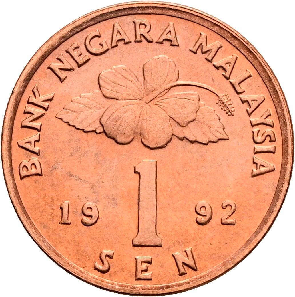 1 Sen 1992 – Vorderseite