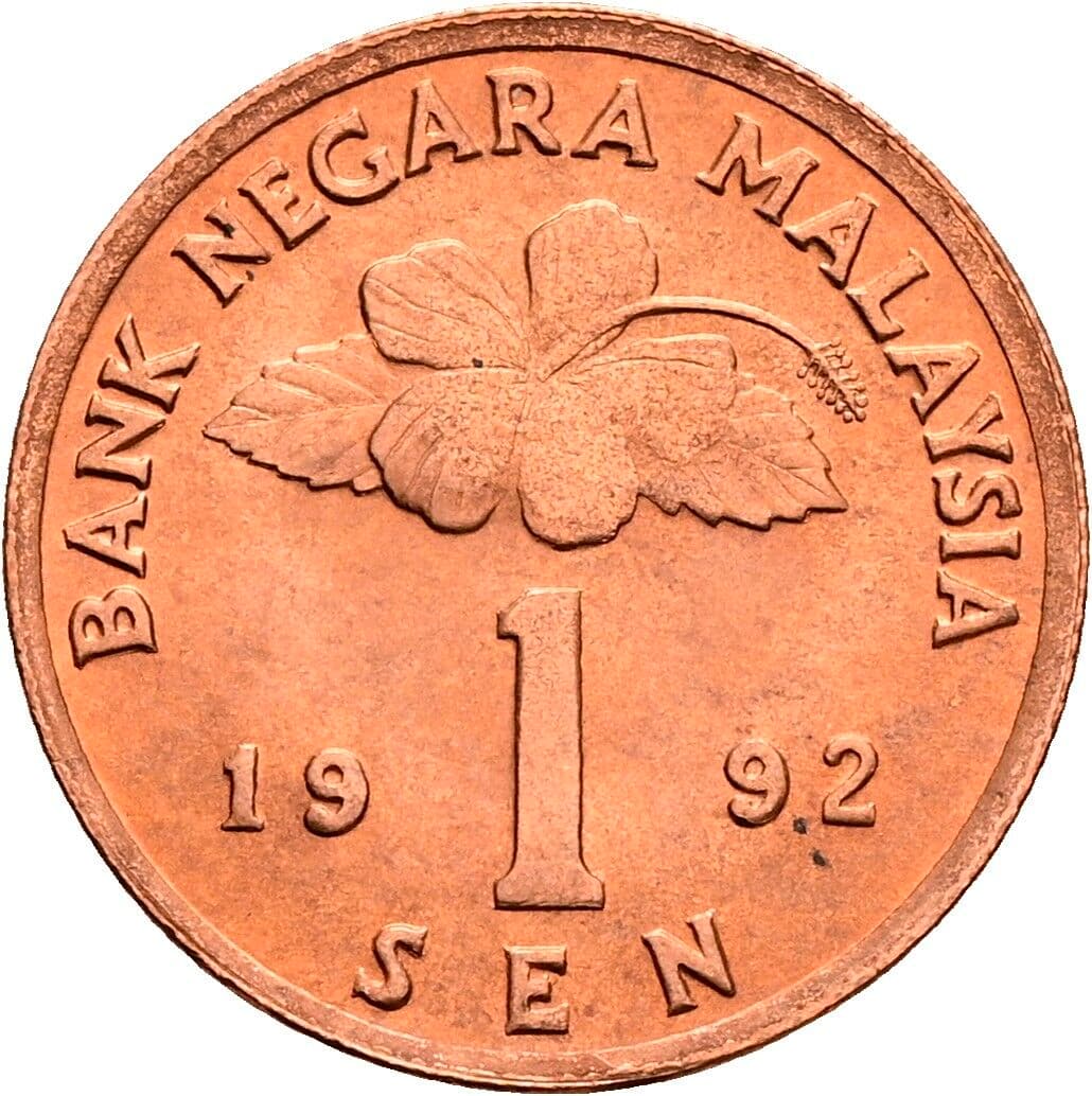 1 Sen 1992 – Vorderseite