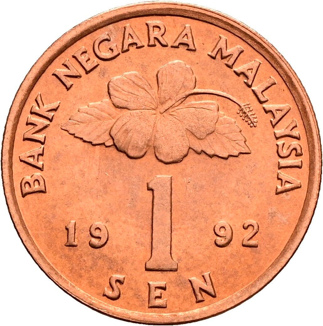 1 Sen 1992 – Vorderseite