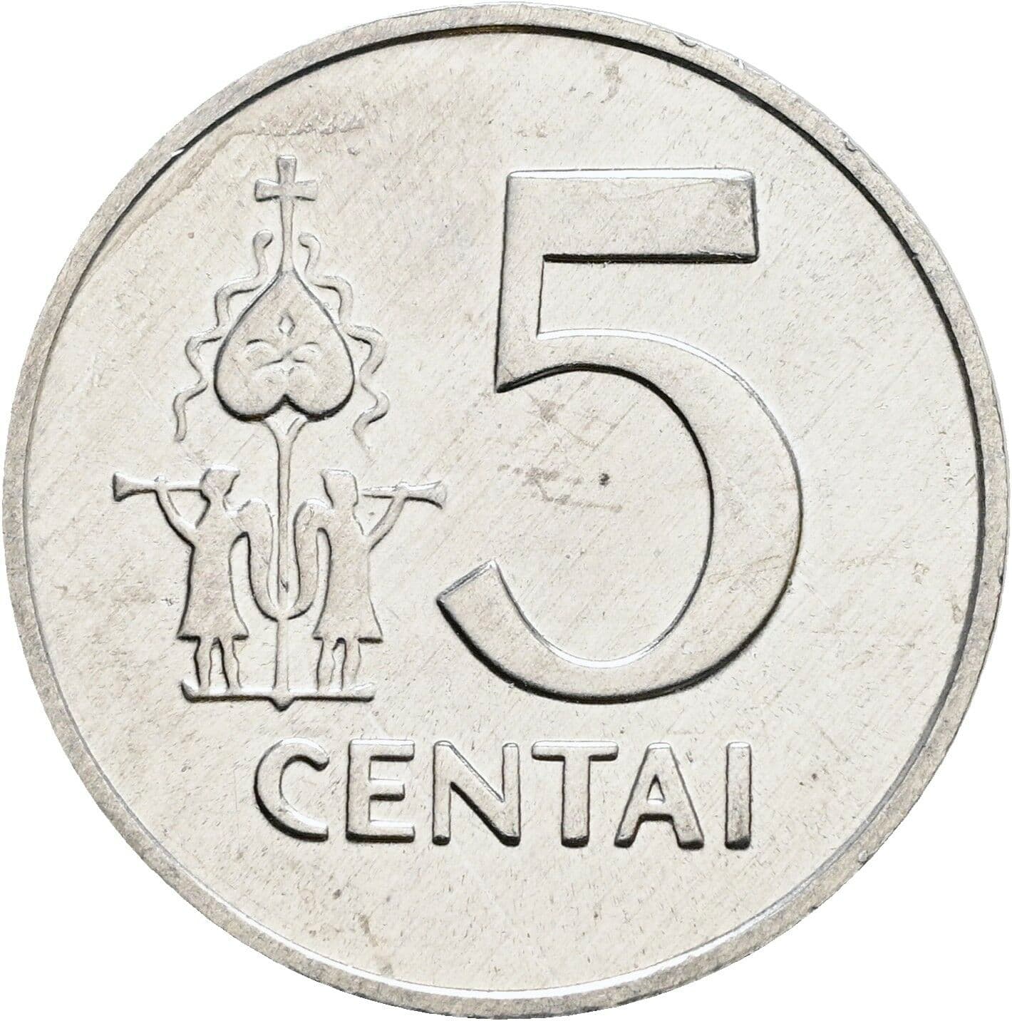 5 Centai 1991 – Vorderseite