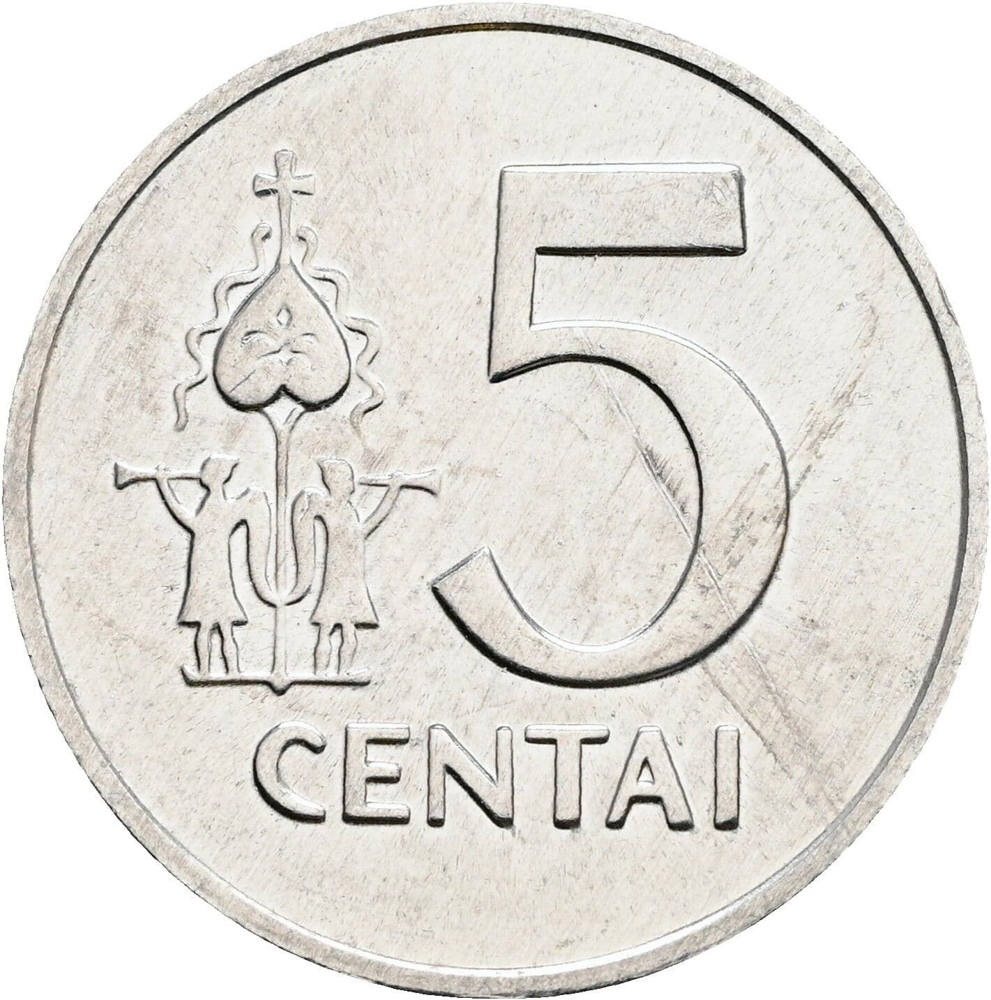 5 Centai 1991 – Vorderseite