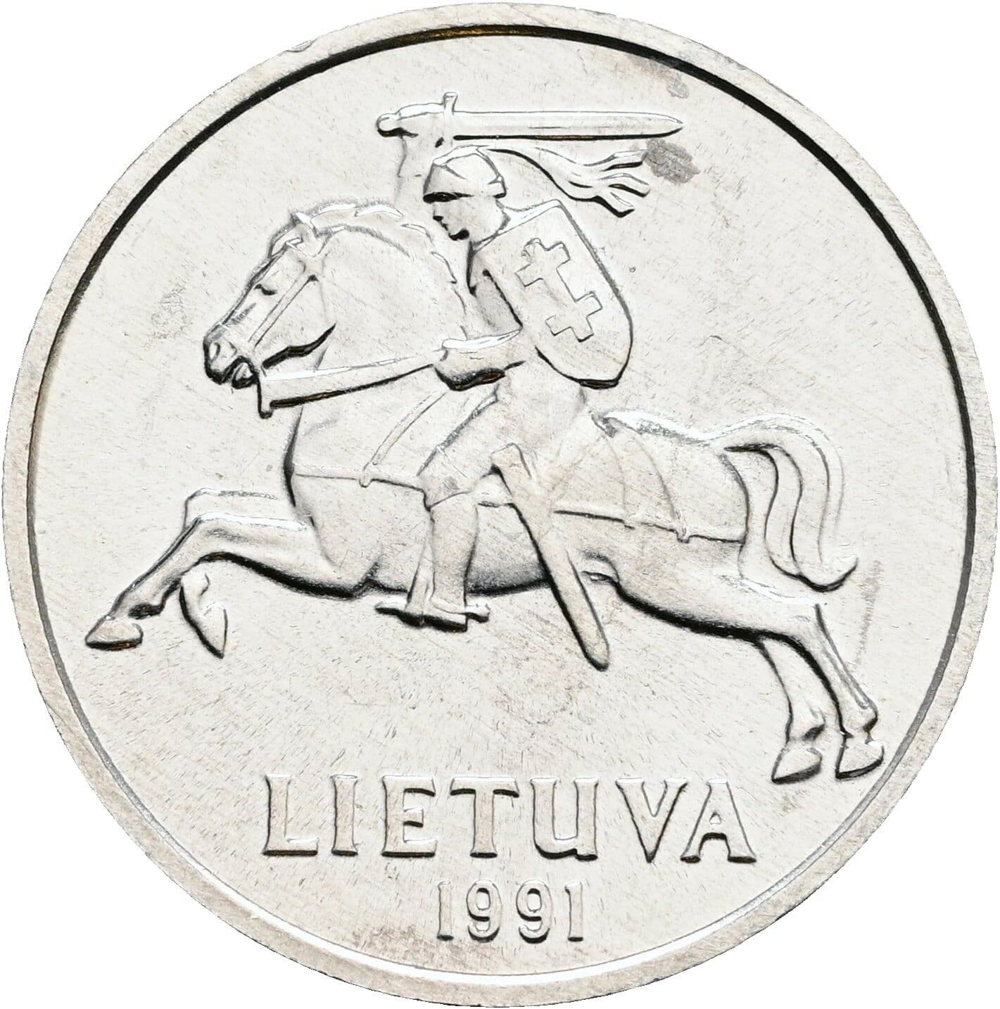 5 Centai 1991 – Rückseite