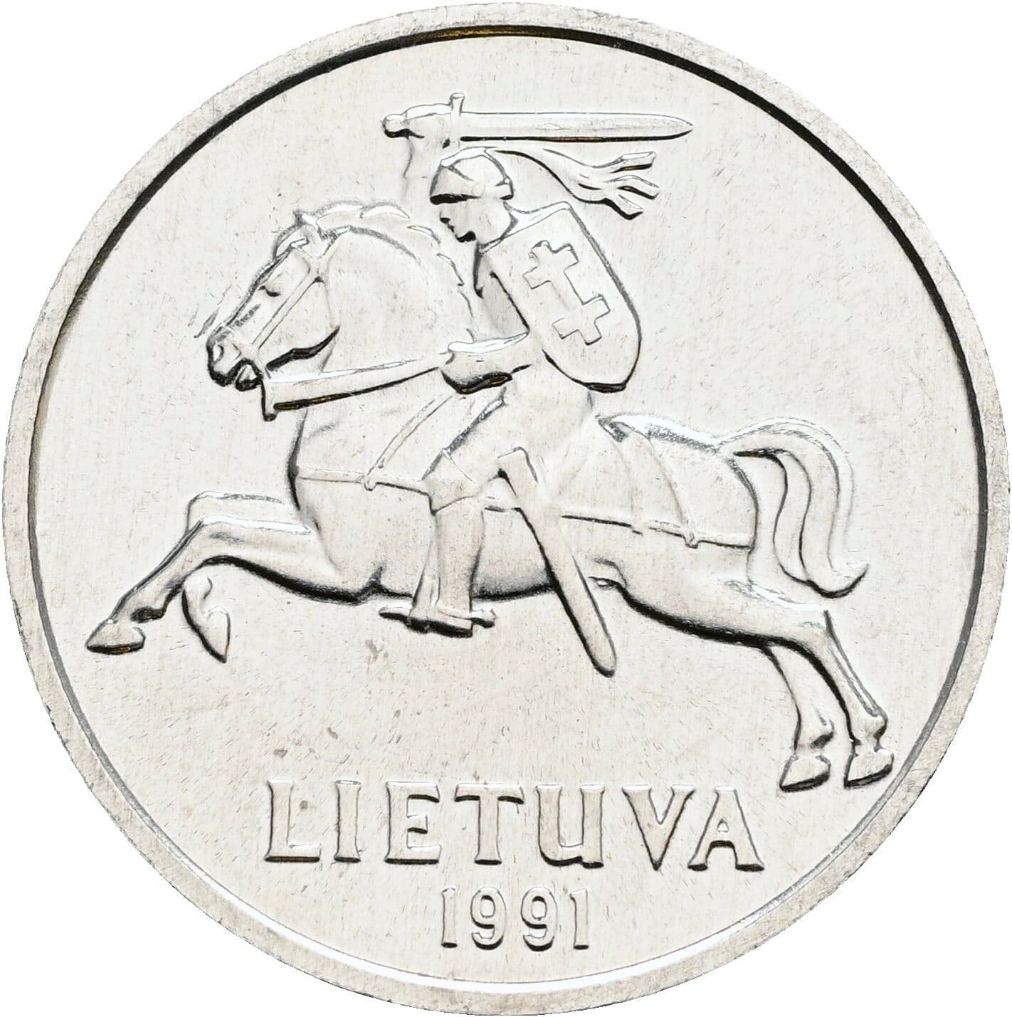 5 Centai 1991 – Rückseite
