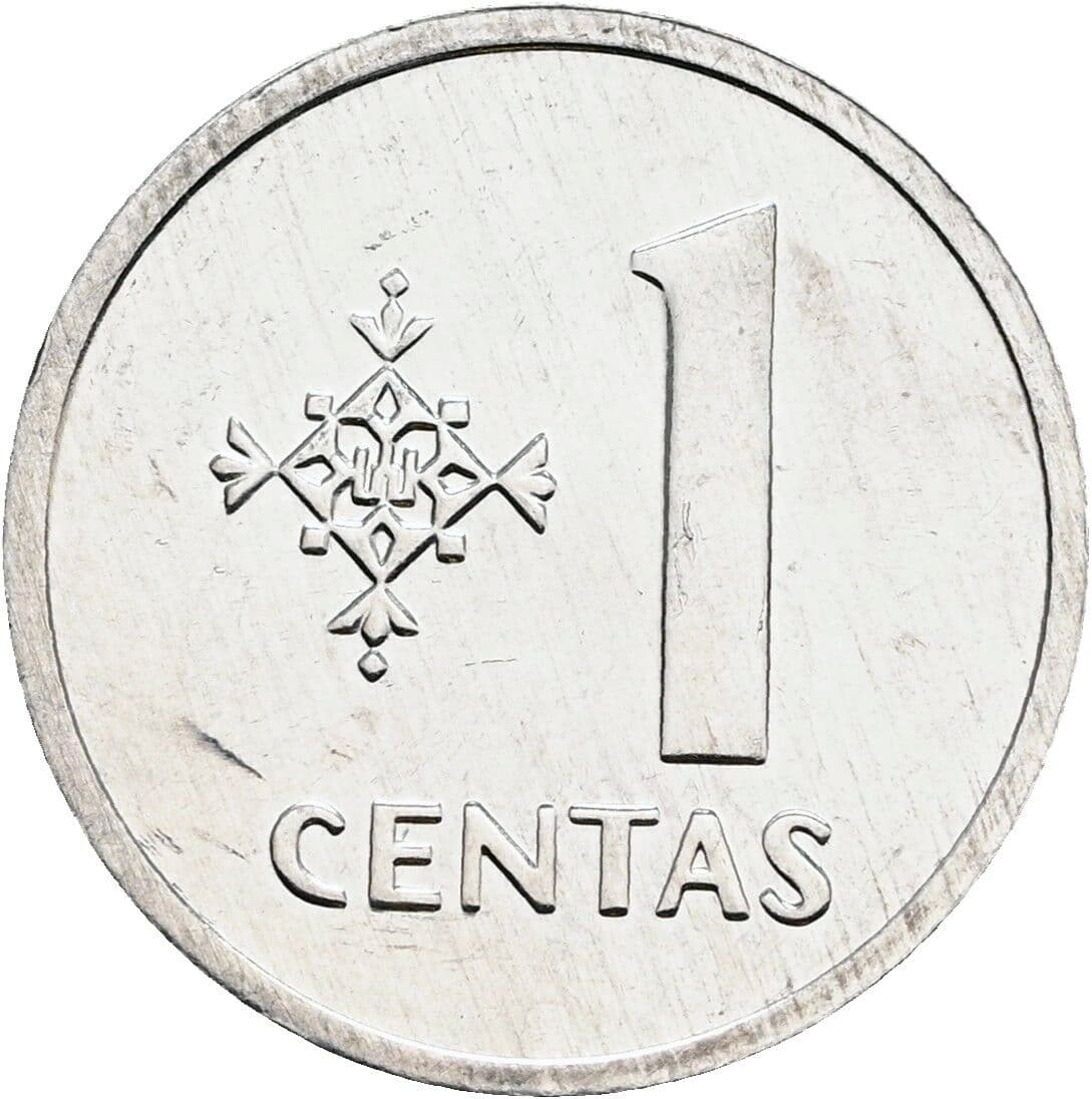 1 Centas 1991 – Vorderseite