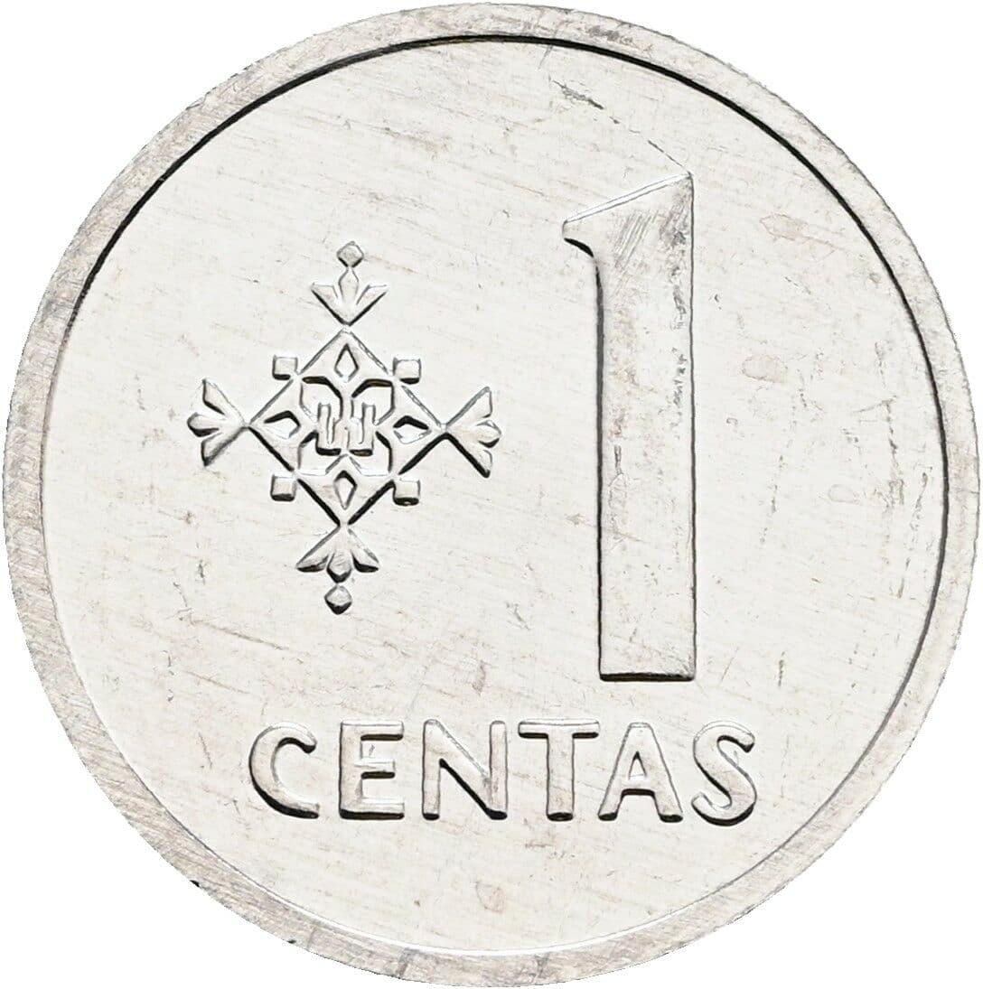 1 Centas 1991 – Vorderseite