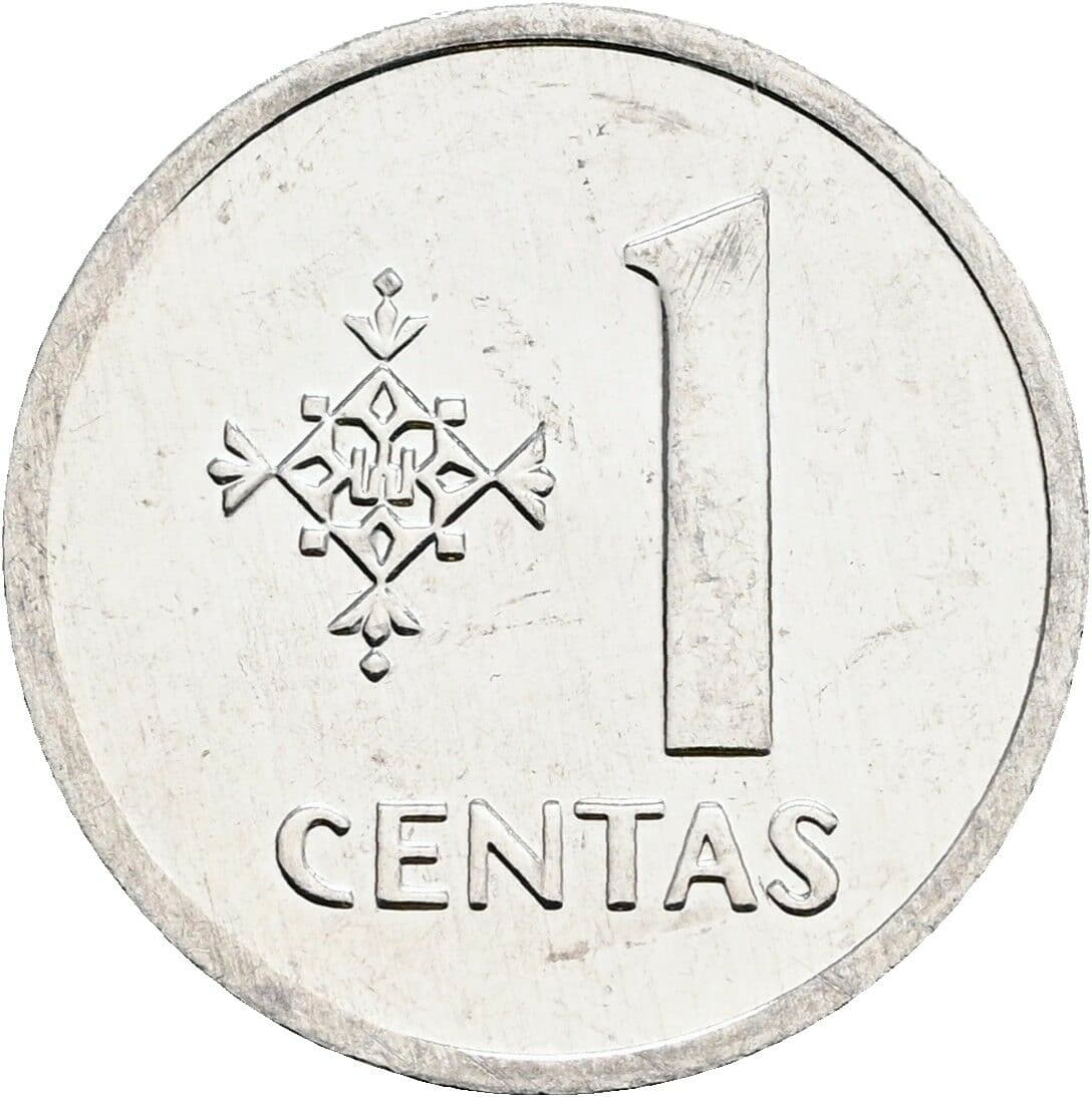 1 Centas 1991 – Vorderseite