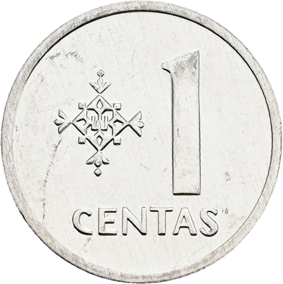 1 Centas 1991 – Vorderseite