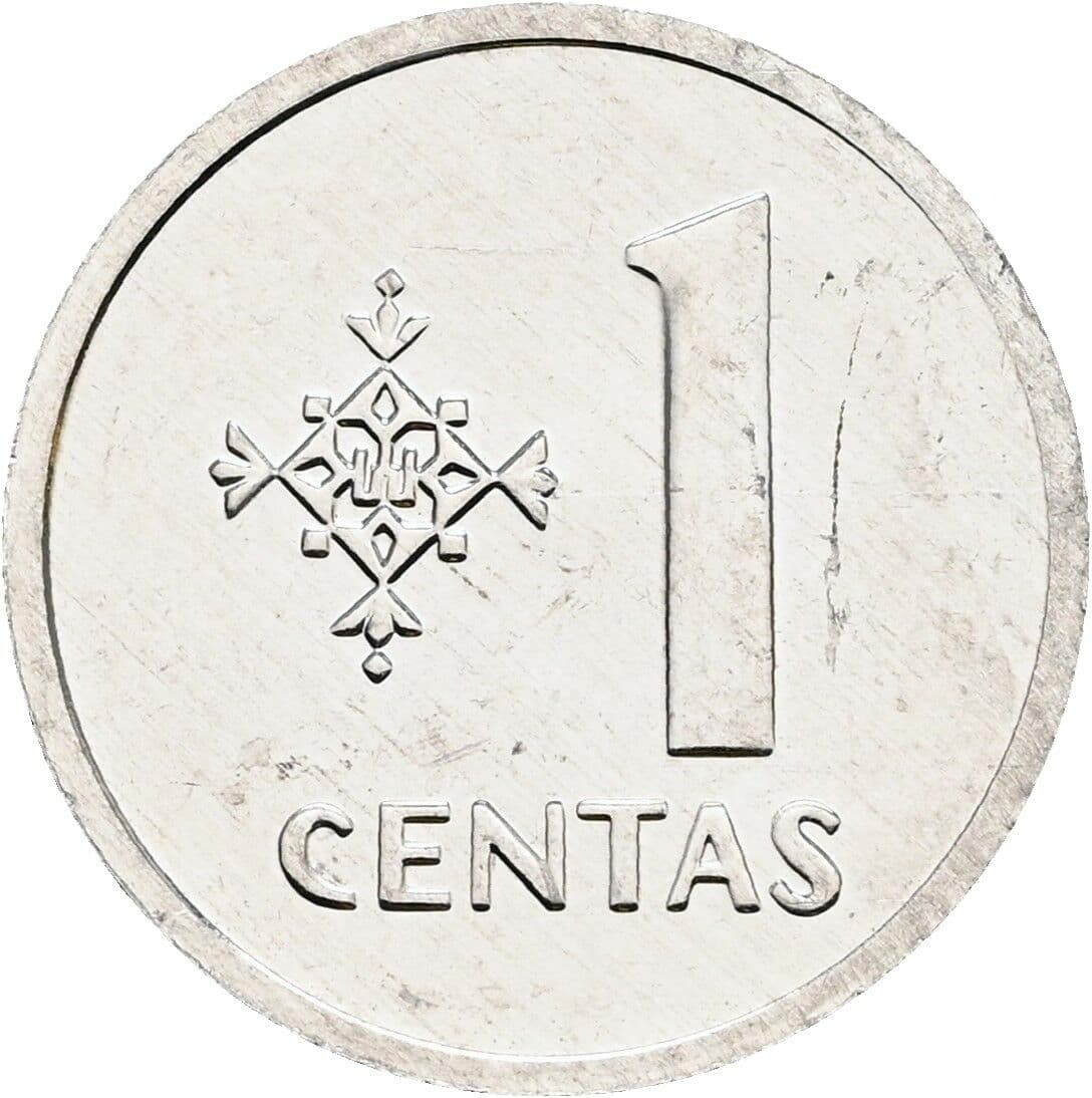 1 Centas 1991 – Vorderseite