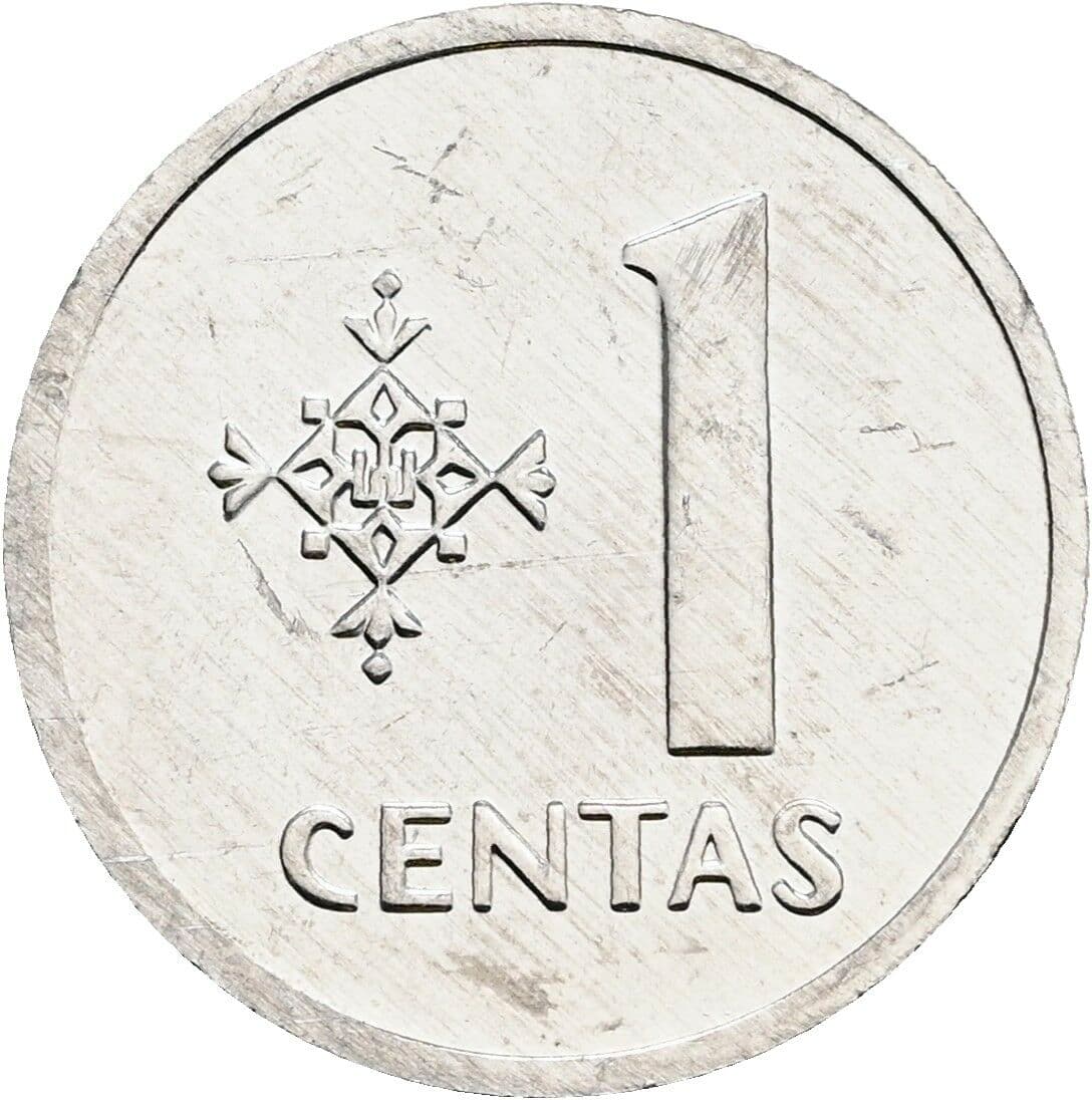 1 Centas 1991 – Vorderseite
