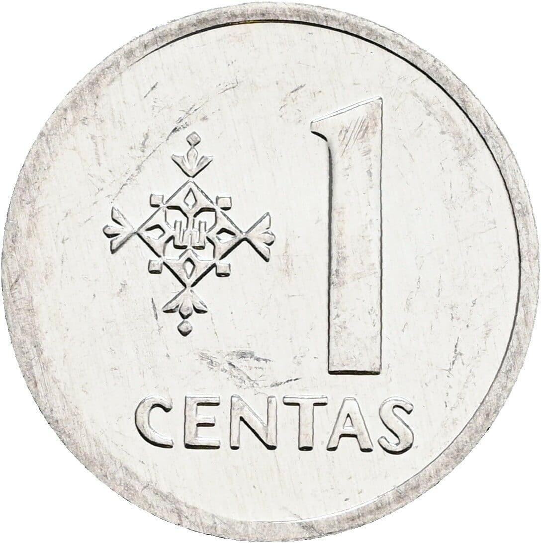 1 Centas 1991 – Vorderseite