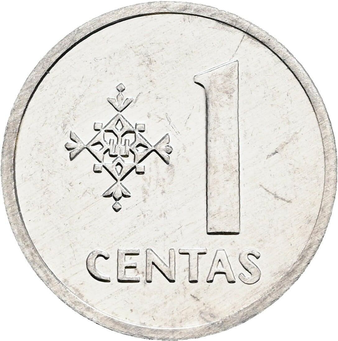 1 Centas 1991 – Vorderseite
