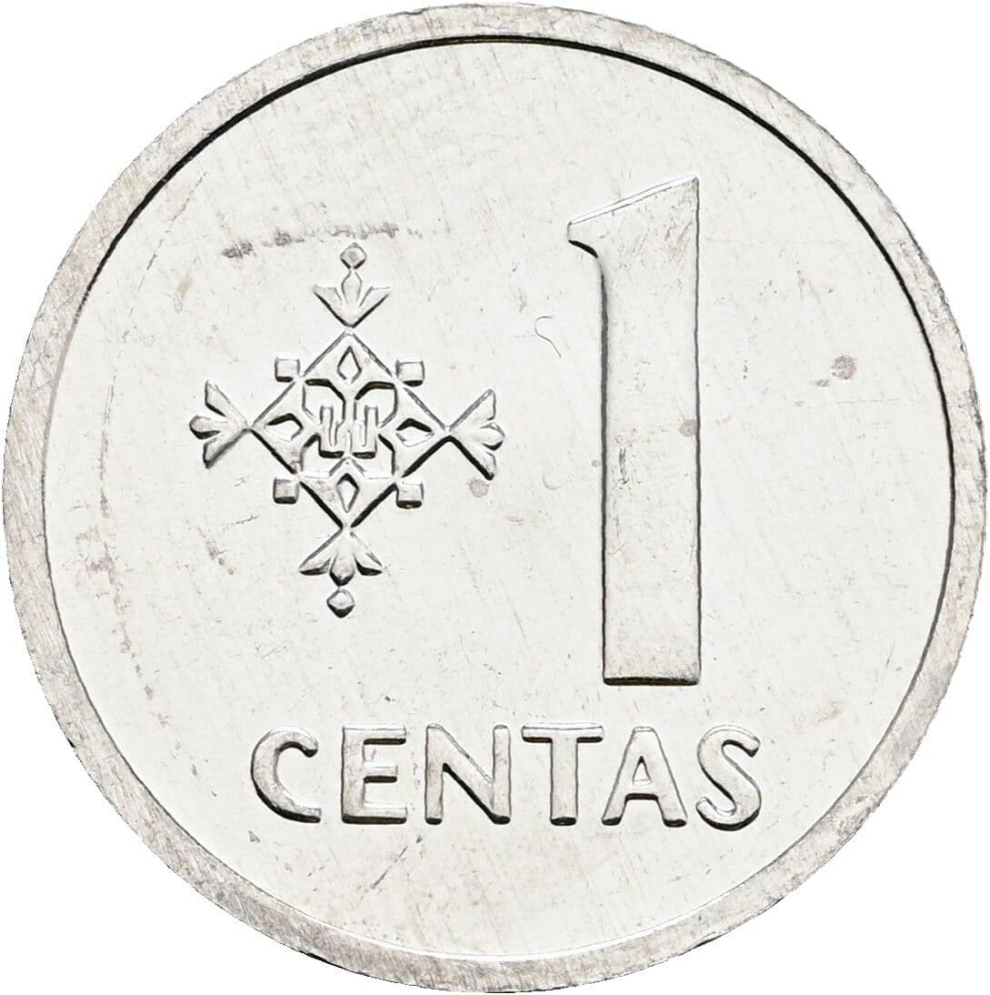 1 Centas 1991 – Vorderseite