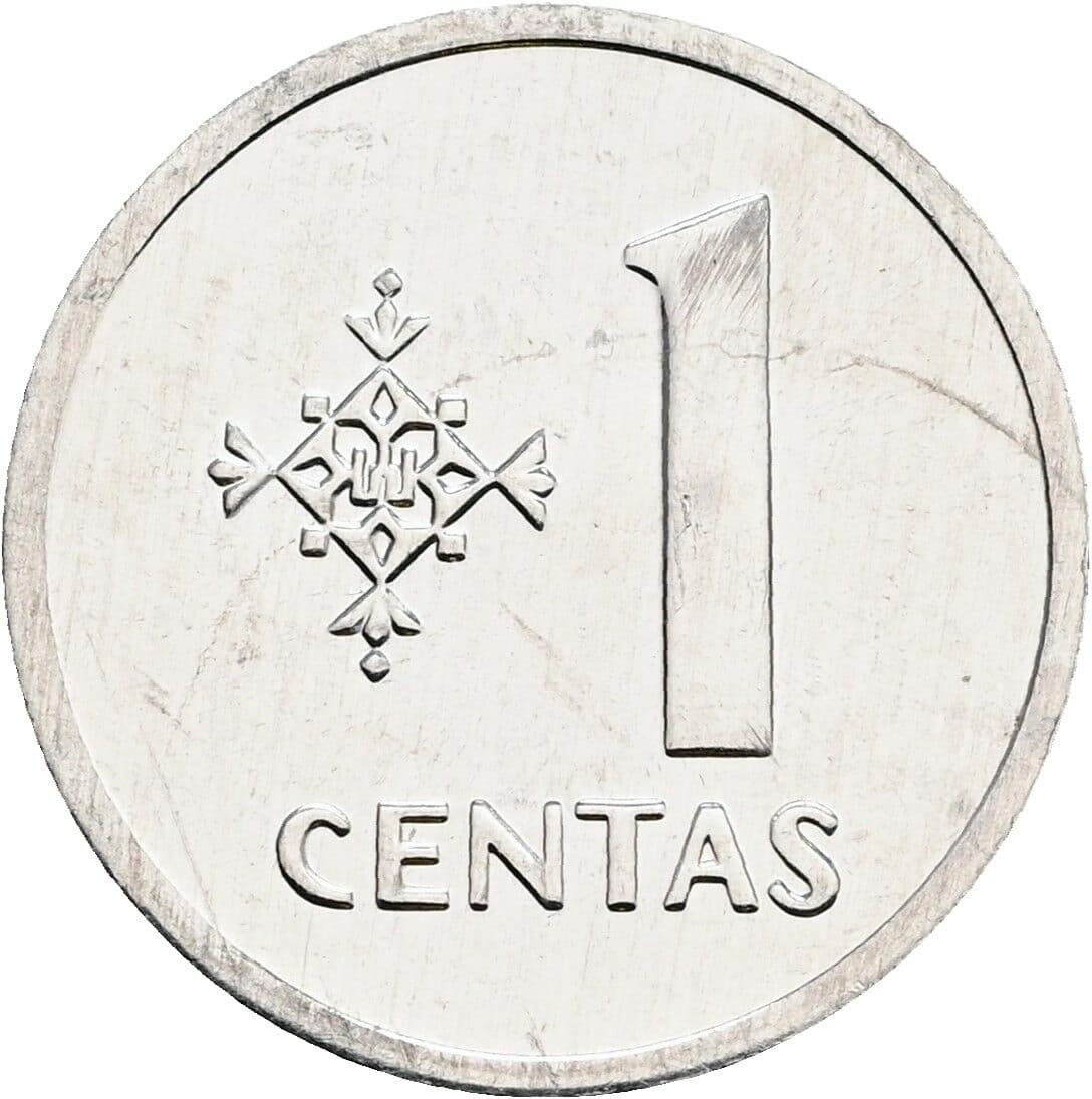 1 Centas 1991 – Vorderseite