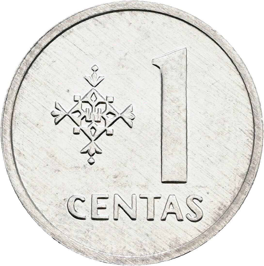 1 Centas 1991 – Vorderseite