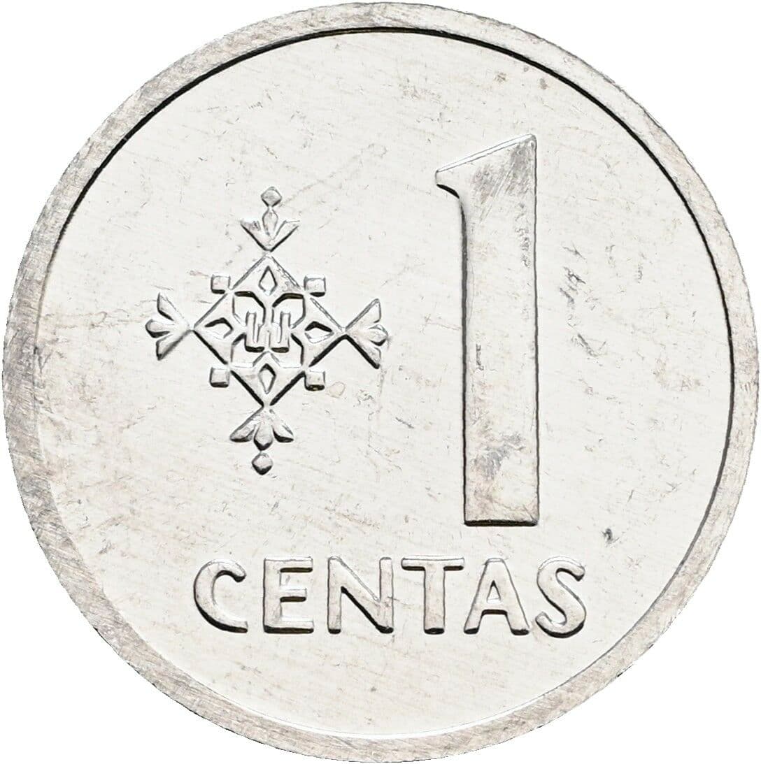 1 Centas 1991 – Vorderseite
