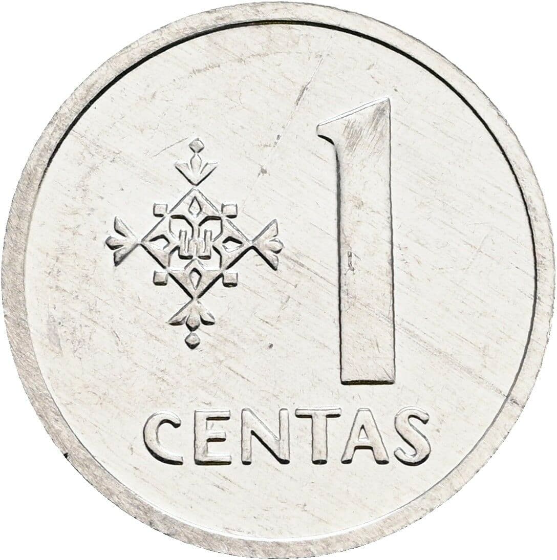 1 Centas 1991 – Vorderseite