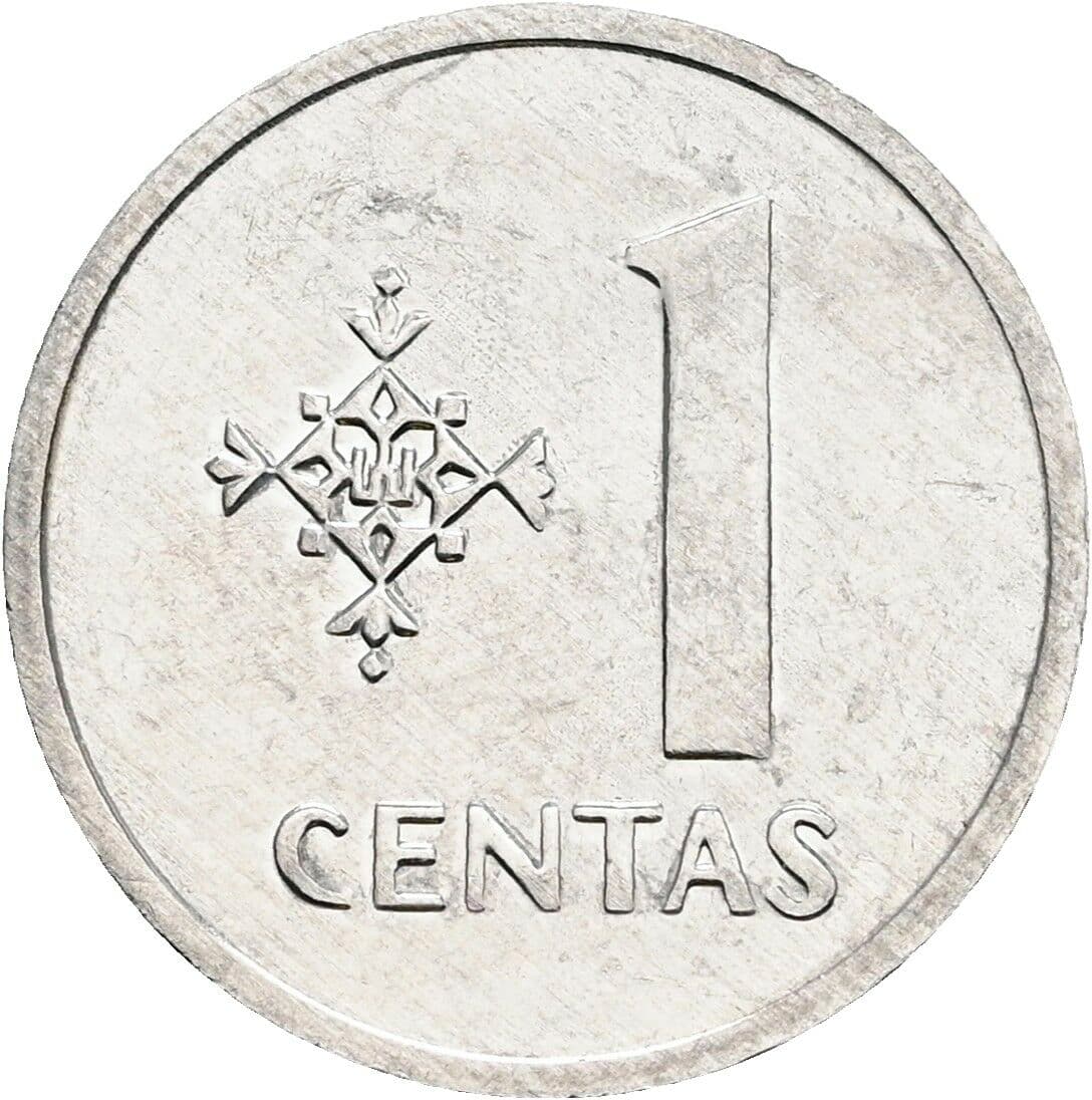 1 Centas 1991 – Vorderseite